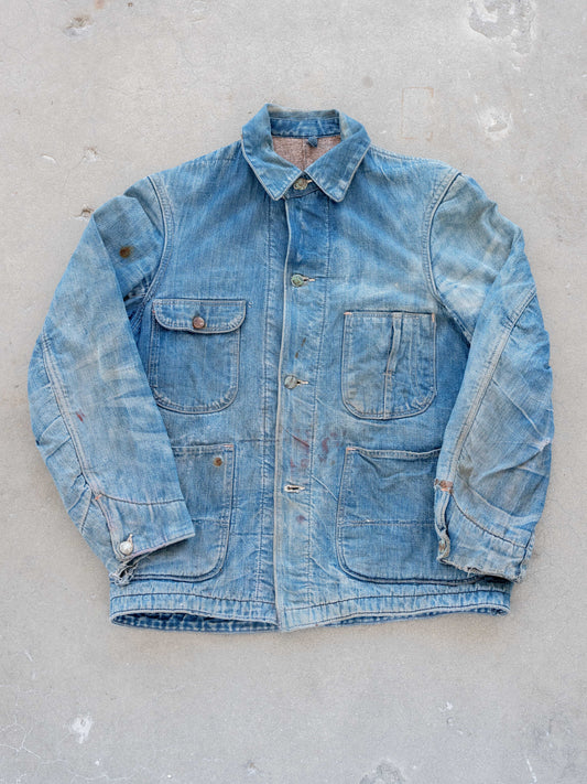 1950’s/1960’s Unbranded Chorecoat with Wool Liner and Intense Fading