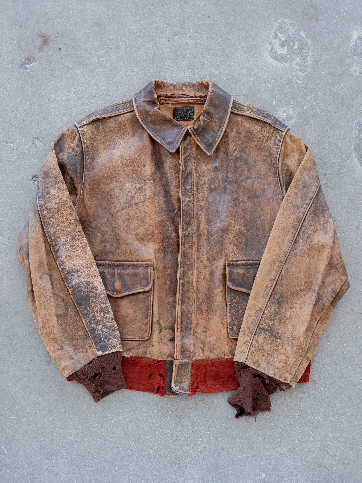 1940’s A2 Jacket with Faded Painted Back and Insane Patina