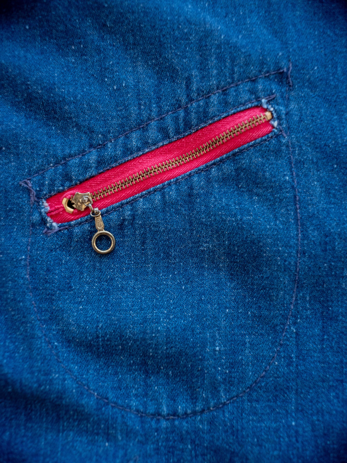 1950’s/1960’s Three Pocket Denim Jacket with Corduroy Collar and Wool Blanket Lining