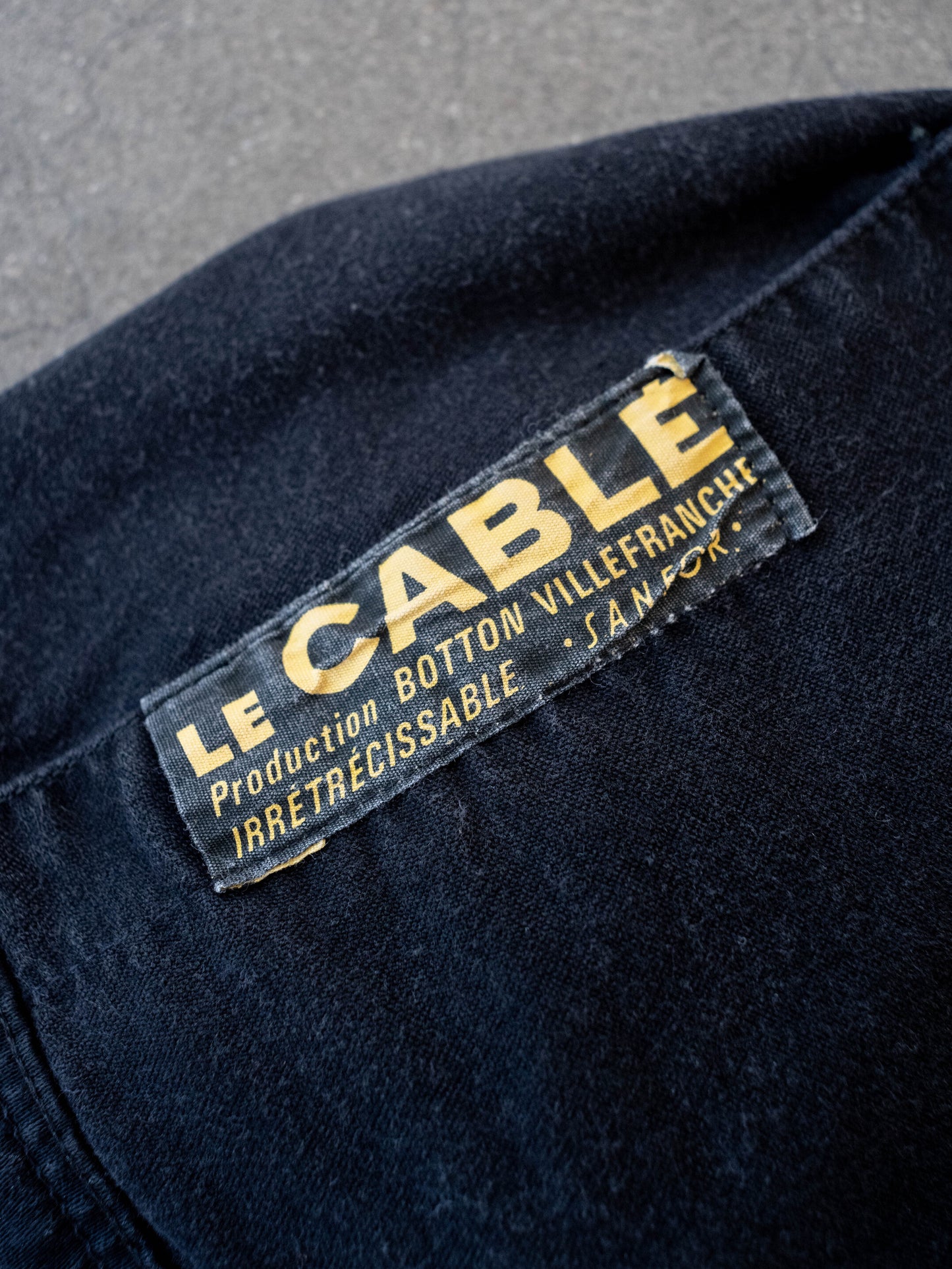 1950’s Black French Chore Jacket with Added Laurel Wreath Buttons
