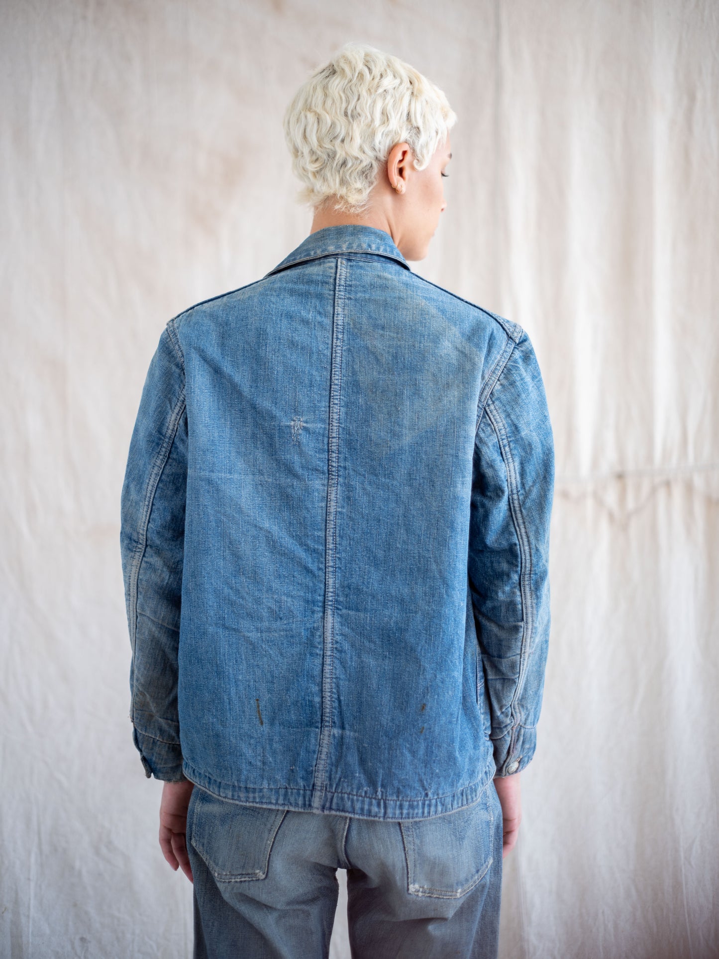 1950’s/1960’s Unbranded Chorecoat with Wool Liner and Intense Fading