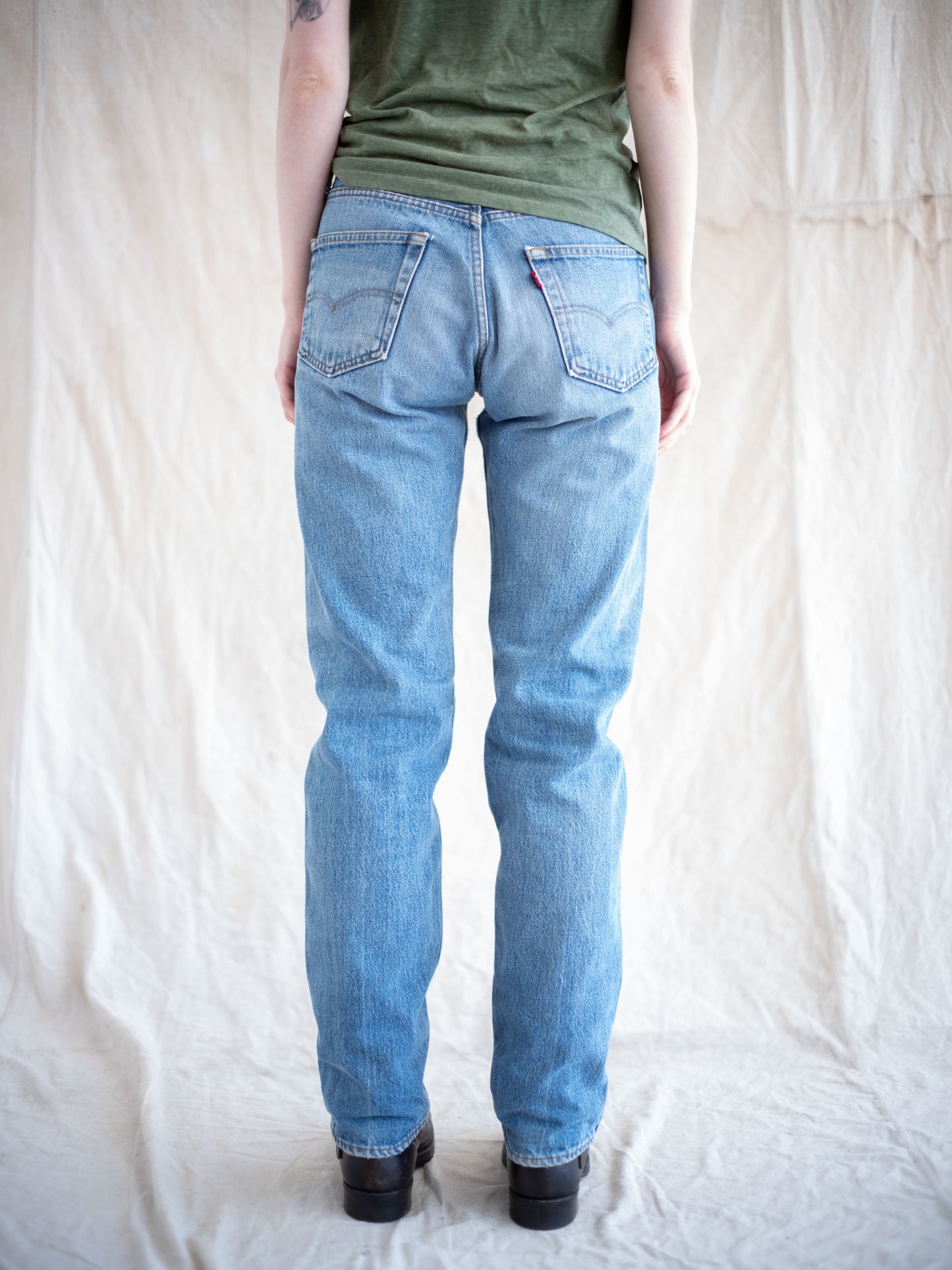 1980’s Levi’s 501 in a Midwash with Knee Rip 31W