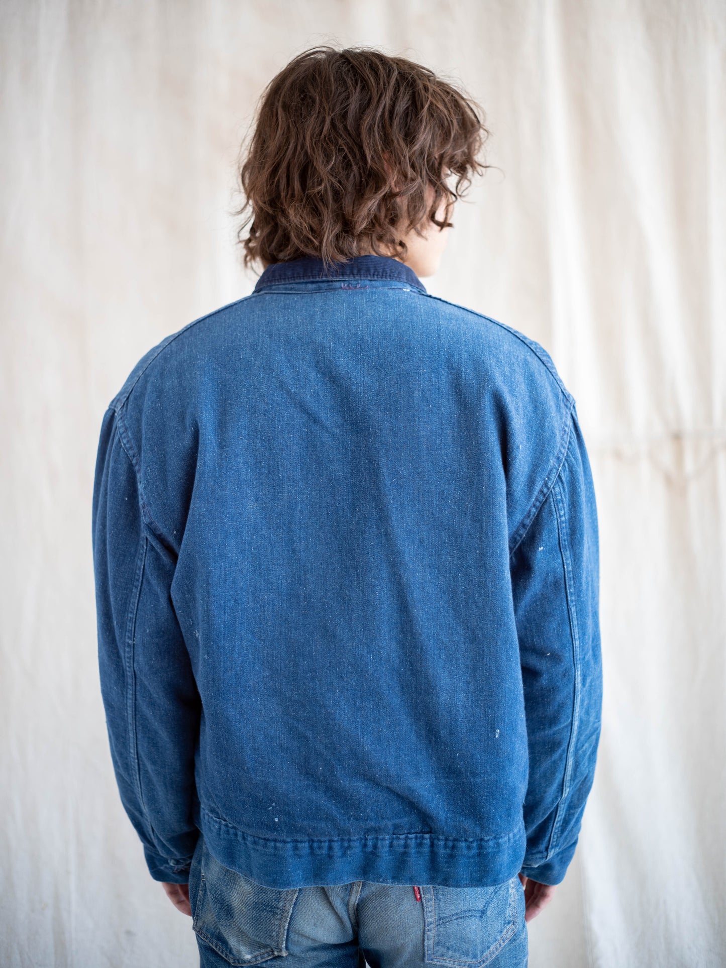 1950’s/1960’s Three Pocket Denim Jacket with Corduroy Collar and Wool Blanket Lining