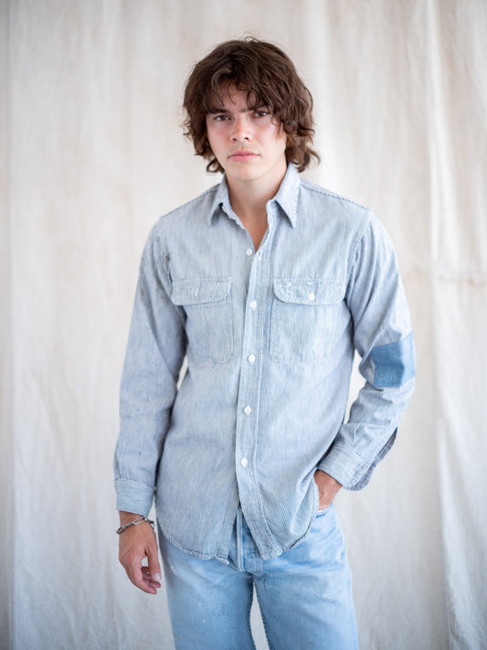 1970’s Faded Big Mac Hickory Striped Shirt with OG repair