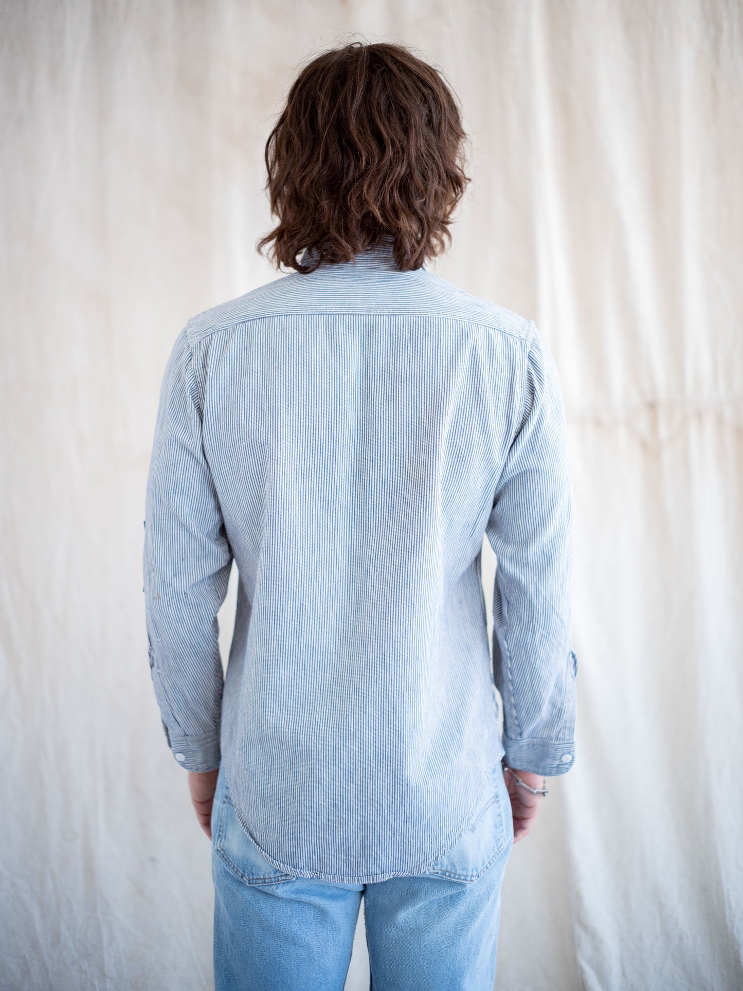 1970’s Faded Big Mac Hickory Striped Shirt with OG repair