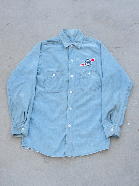 1960’s “Pure” Chambray Work Shirt with Character