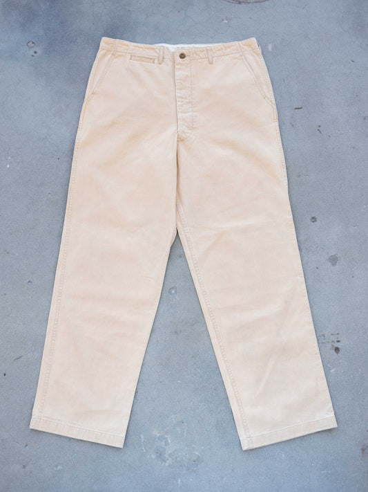 1940’s/1950’s Buttonfly Cream Wideleg Chinos 37W