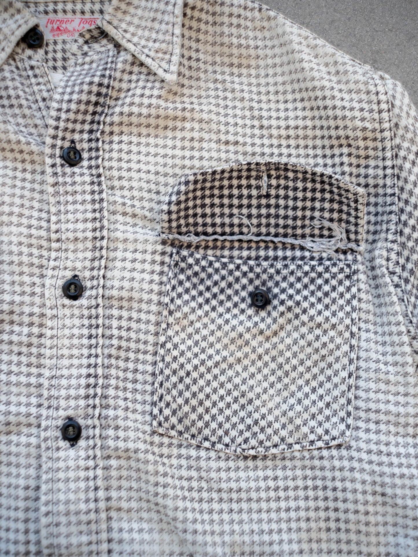 1940’s Faded Houndstooth Flannel with OG Repairs