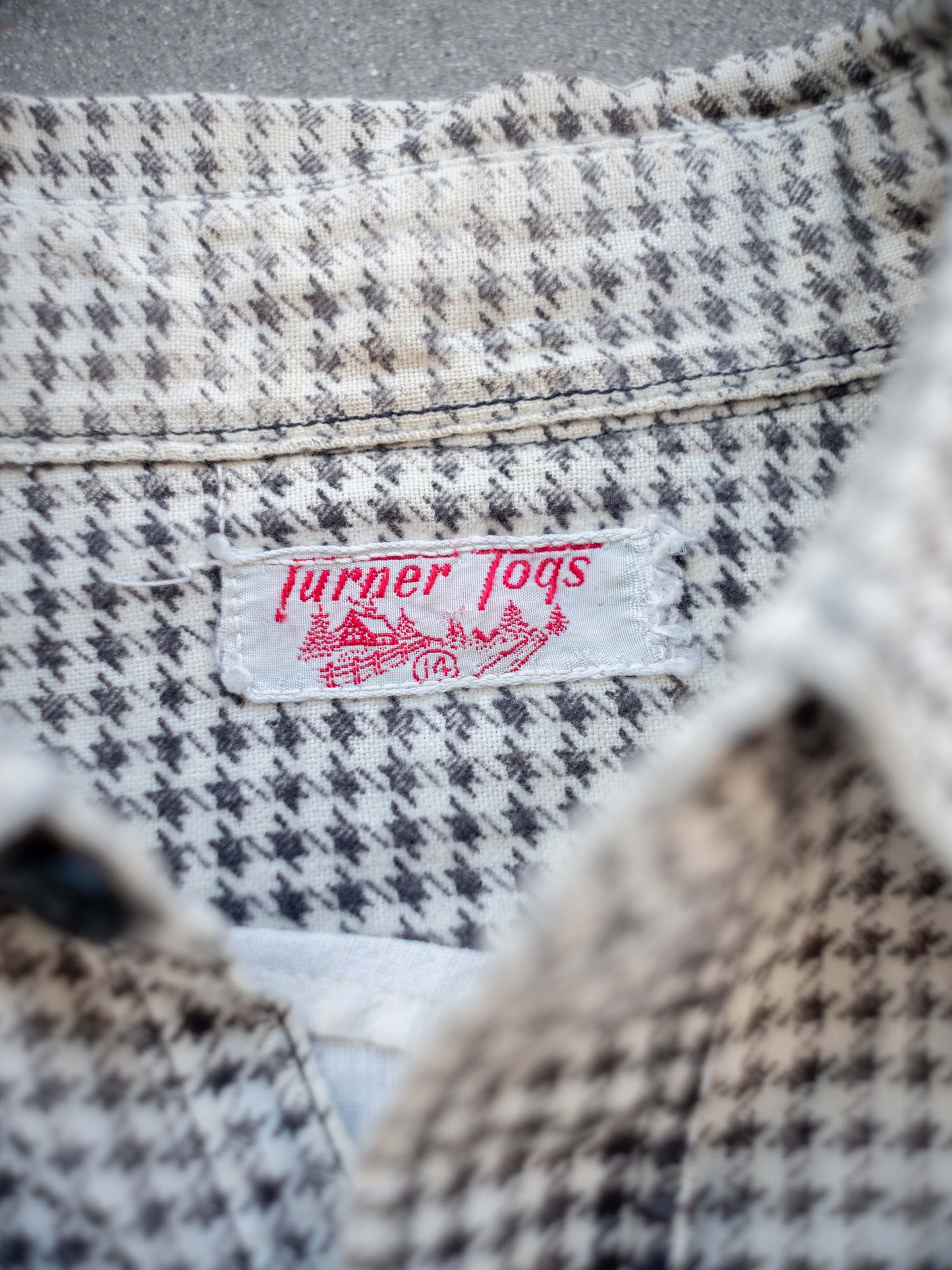 1940’s Faded Houndstooth Flannel with OG Repairs