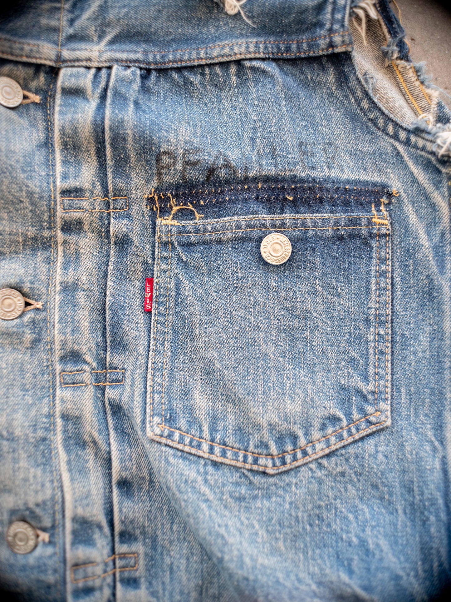 1950’s Punk/Grunge 507xx with Cut Sleeves and Flaps