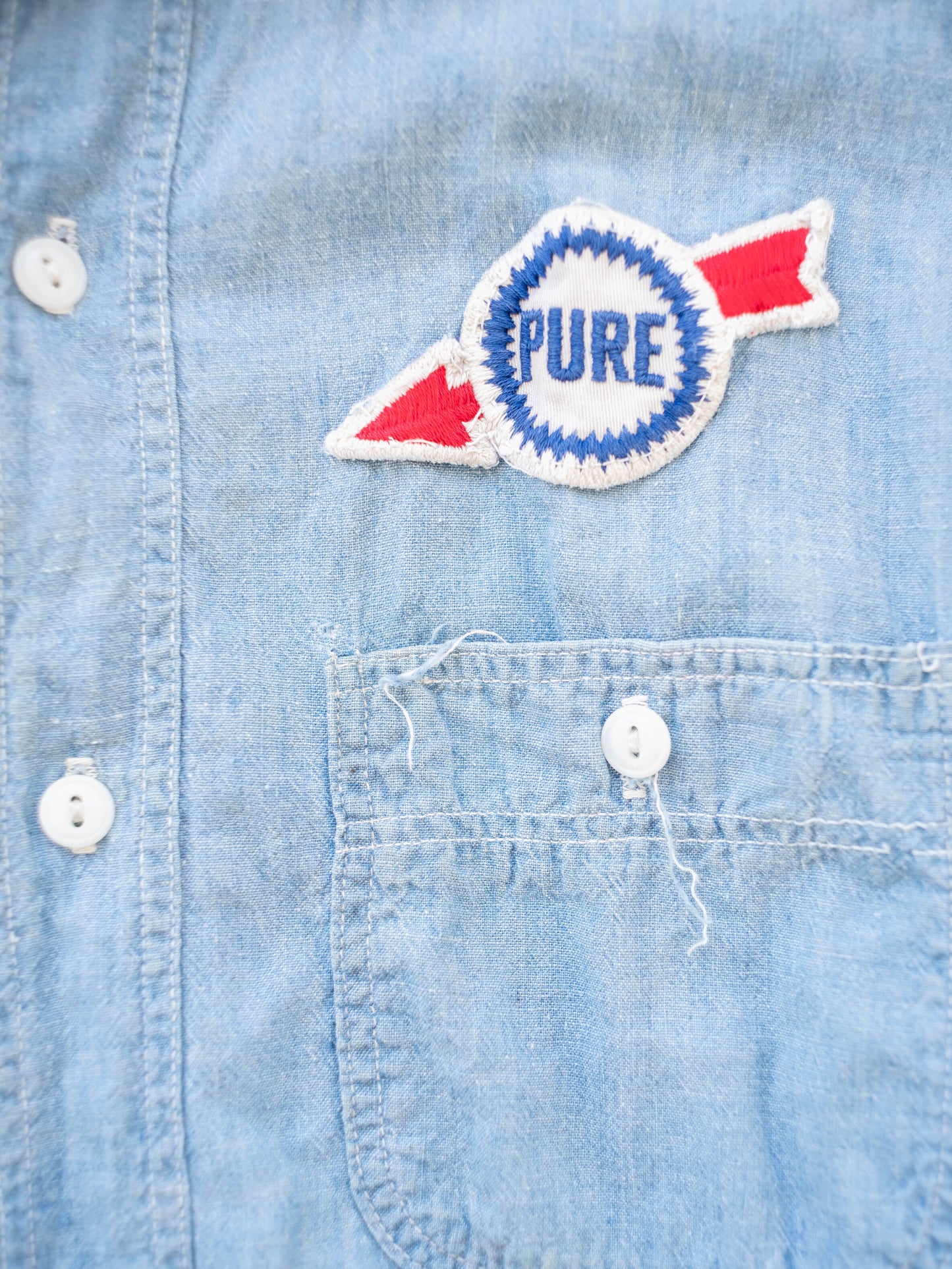 1960’s “Pure” Chambray Work Shirt with Character