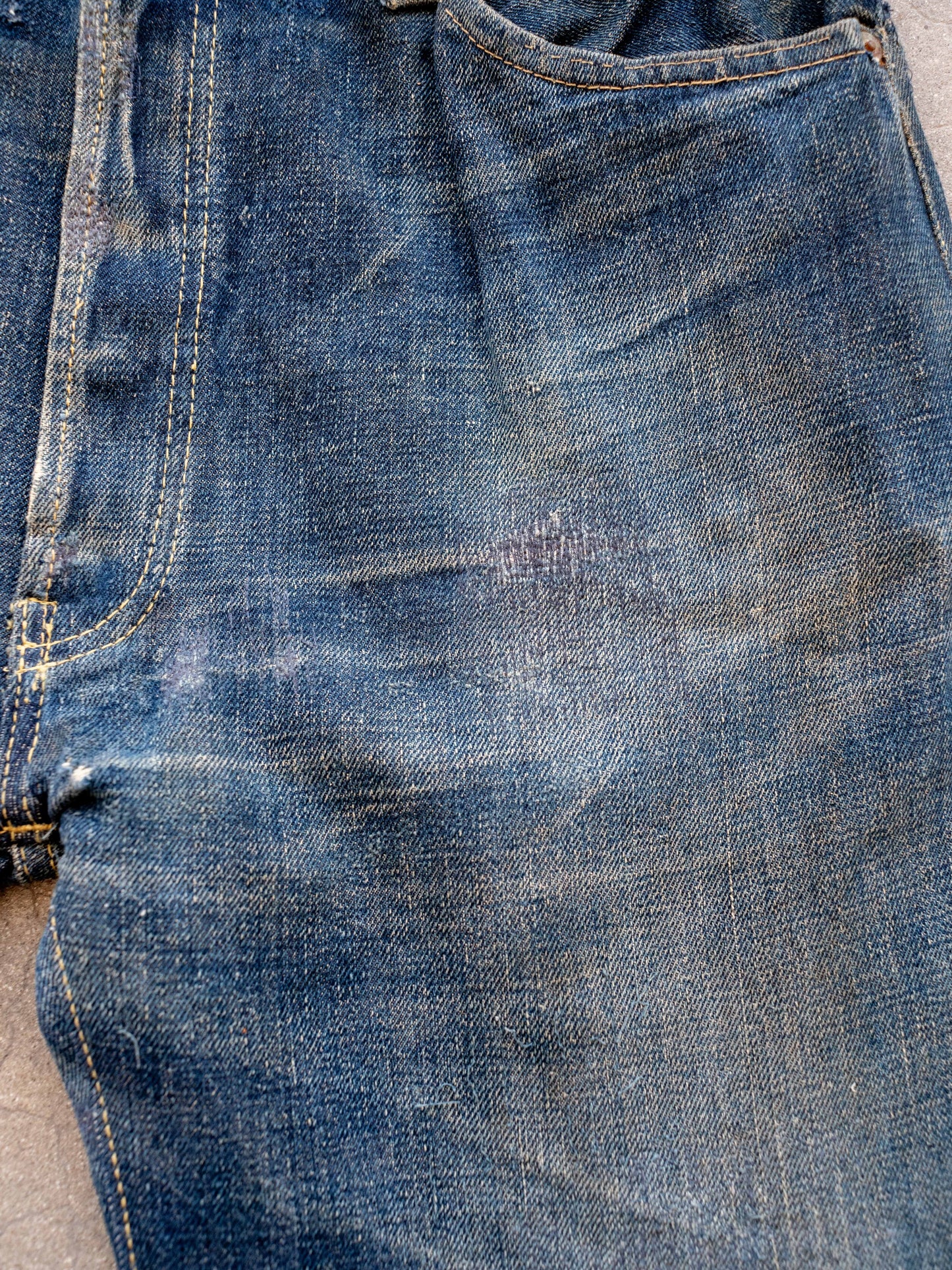 1940’s Levi’s Big E WWII S501XX in a Dark Wash with Repairs 34W
