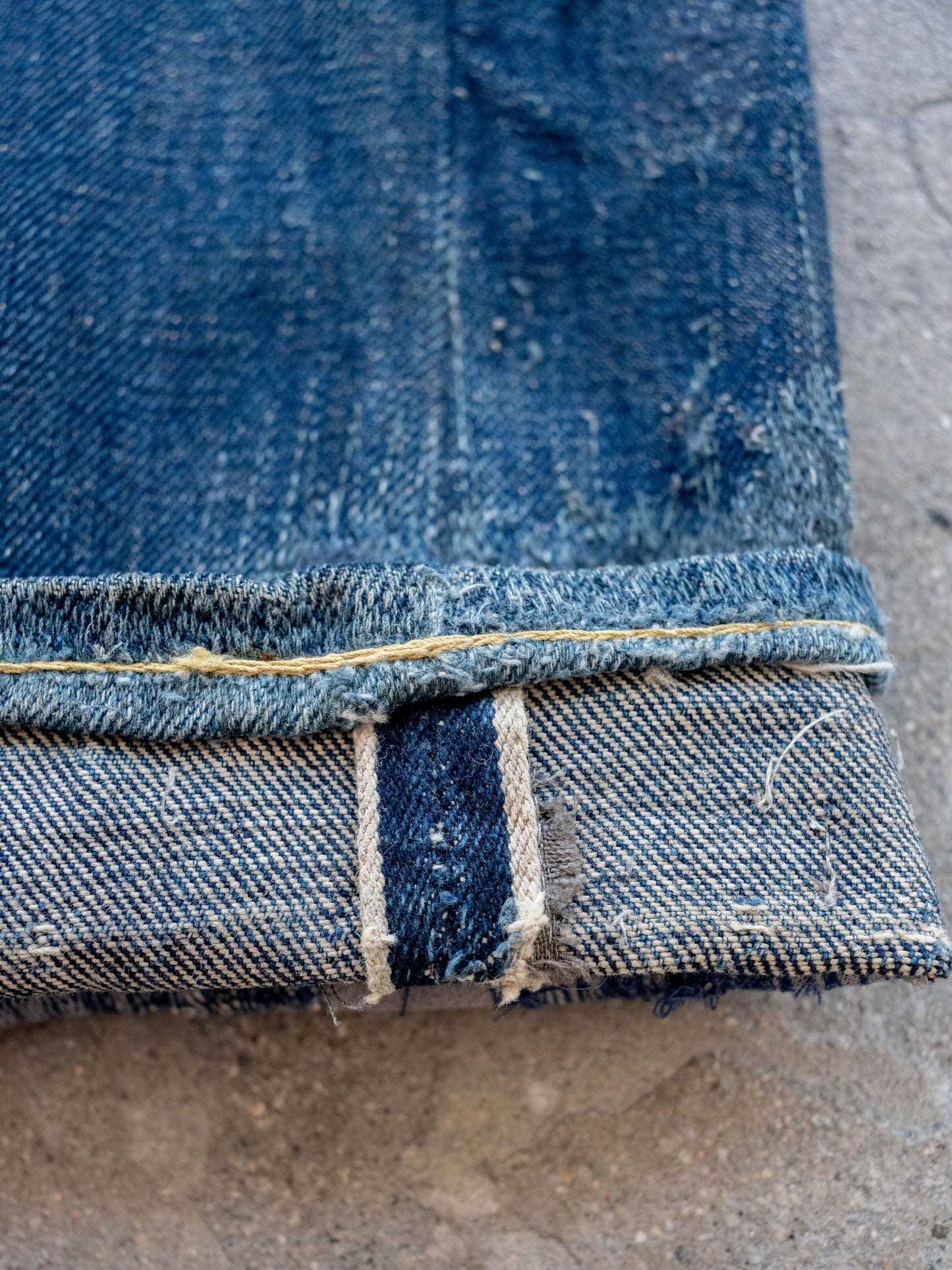 1940’s Levi’s Big E WWII S501XX in a Dark Wash with Repairs 34W