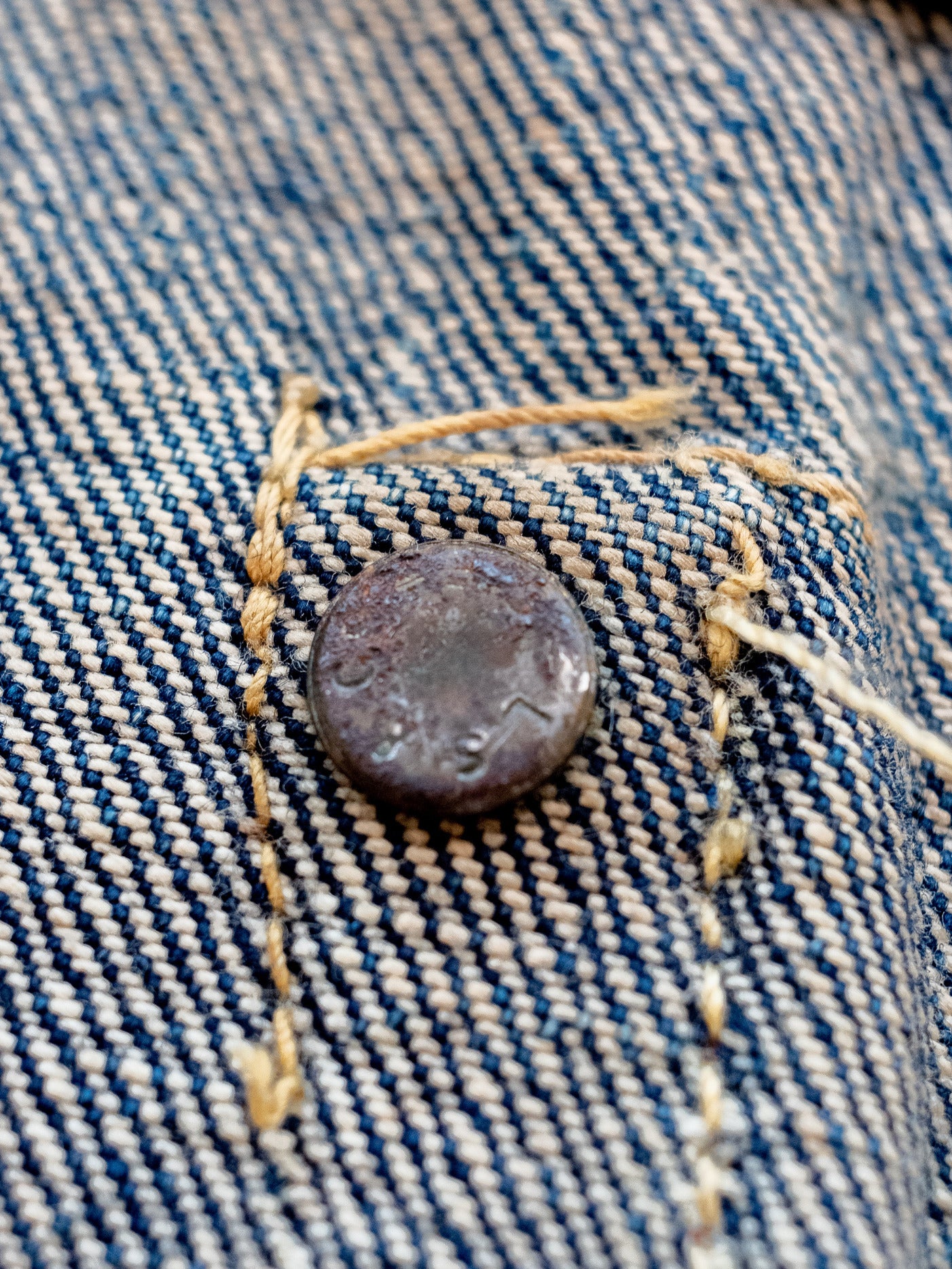 1940’s Levi’s Big E WWII S501XX in a Dark Wash with Repairs 34W
