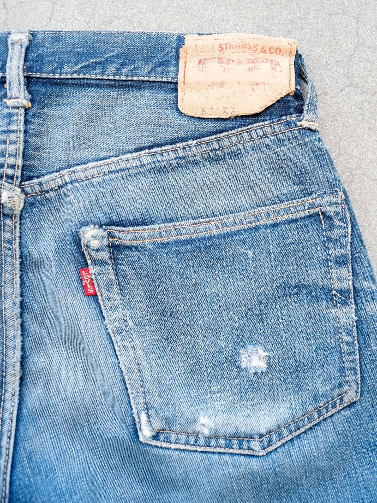 1960’s Levi’s Big E 501XX with Whiskering in Midwash 33W
