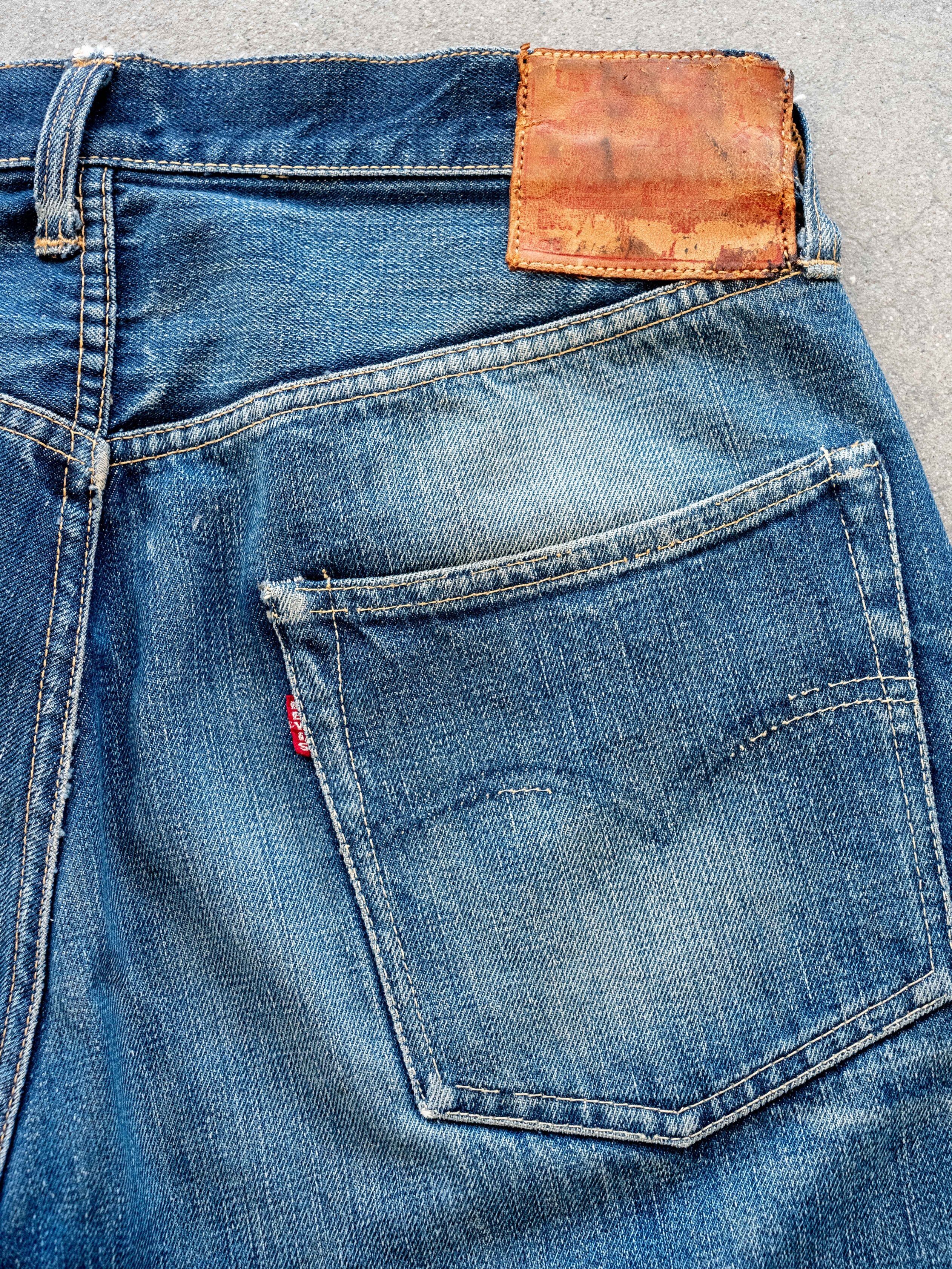 1950's Levi's 501XX Soft Leather Patch in Dark Midwash with