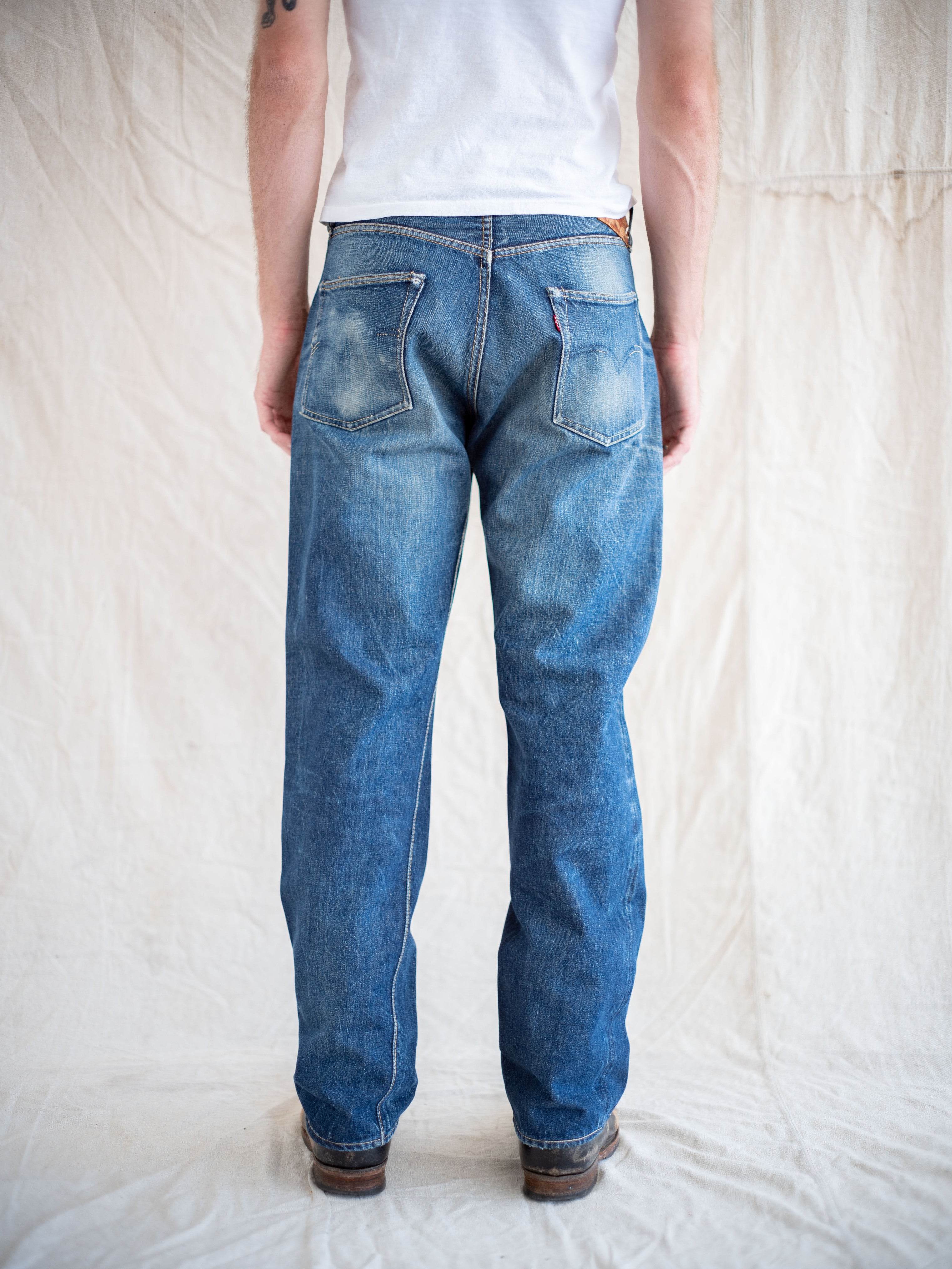 1950's Levi's 501XX Soft Leather Patch in Dark Midwash with
