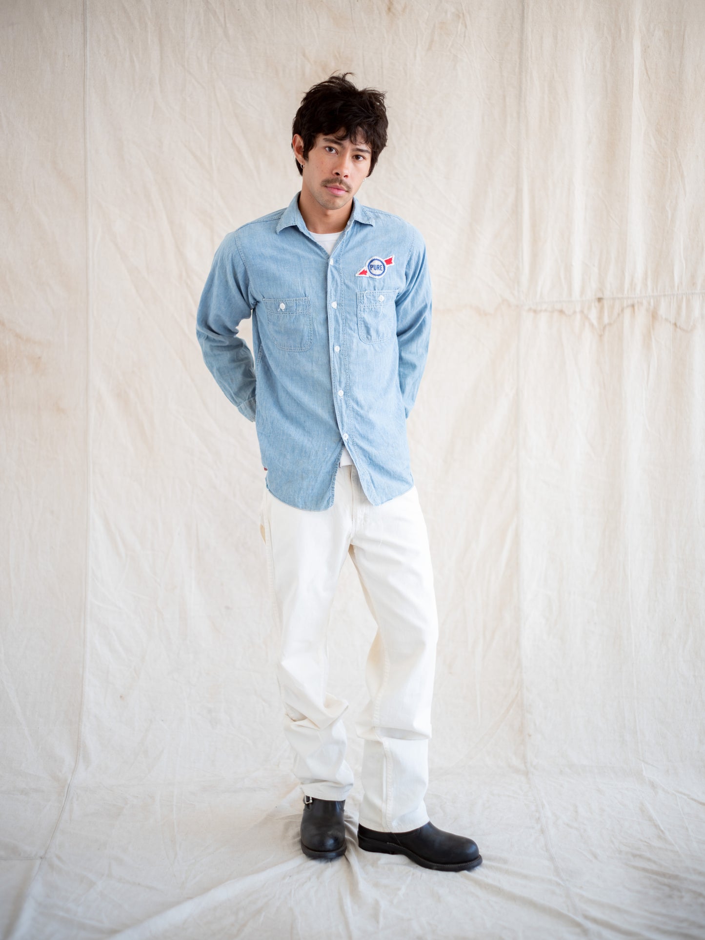 1960’s “Pure” Chambray Work Shirt with Character