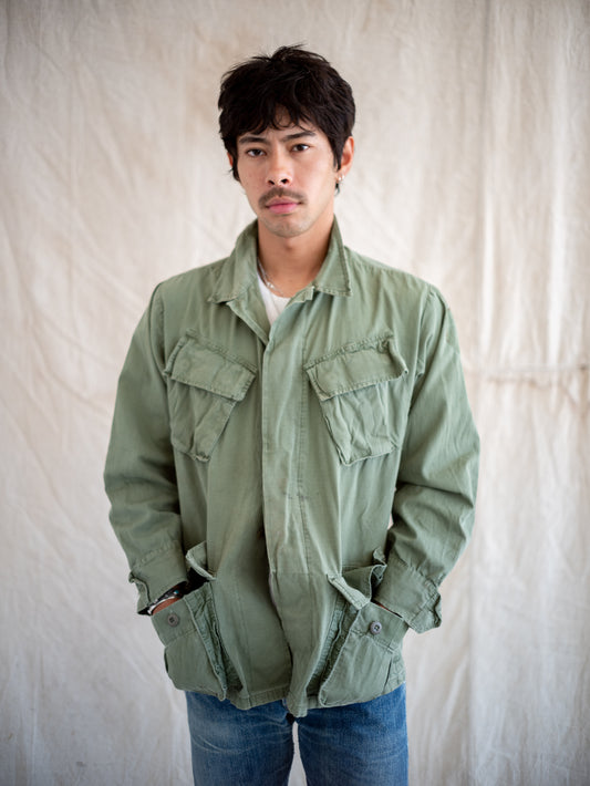 1960’s Slant Pocket Vietnam Jungle Jacket with Wear and Repairs