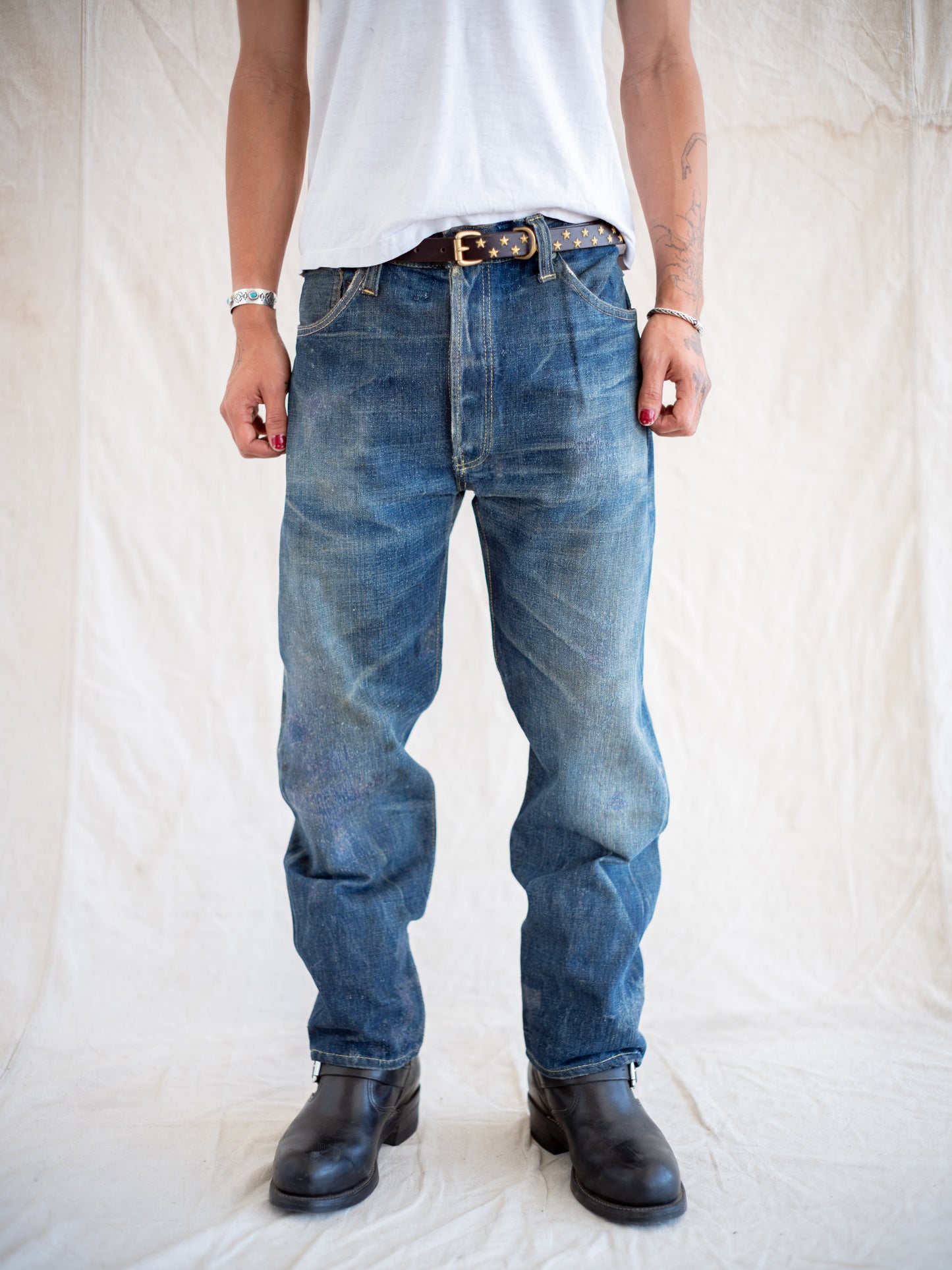 1940’s Levi’s Big E WWII S501XX in a Dark Wash with Repairs 34W