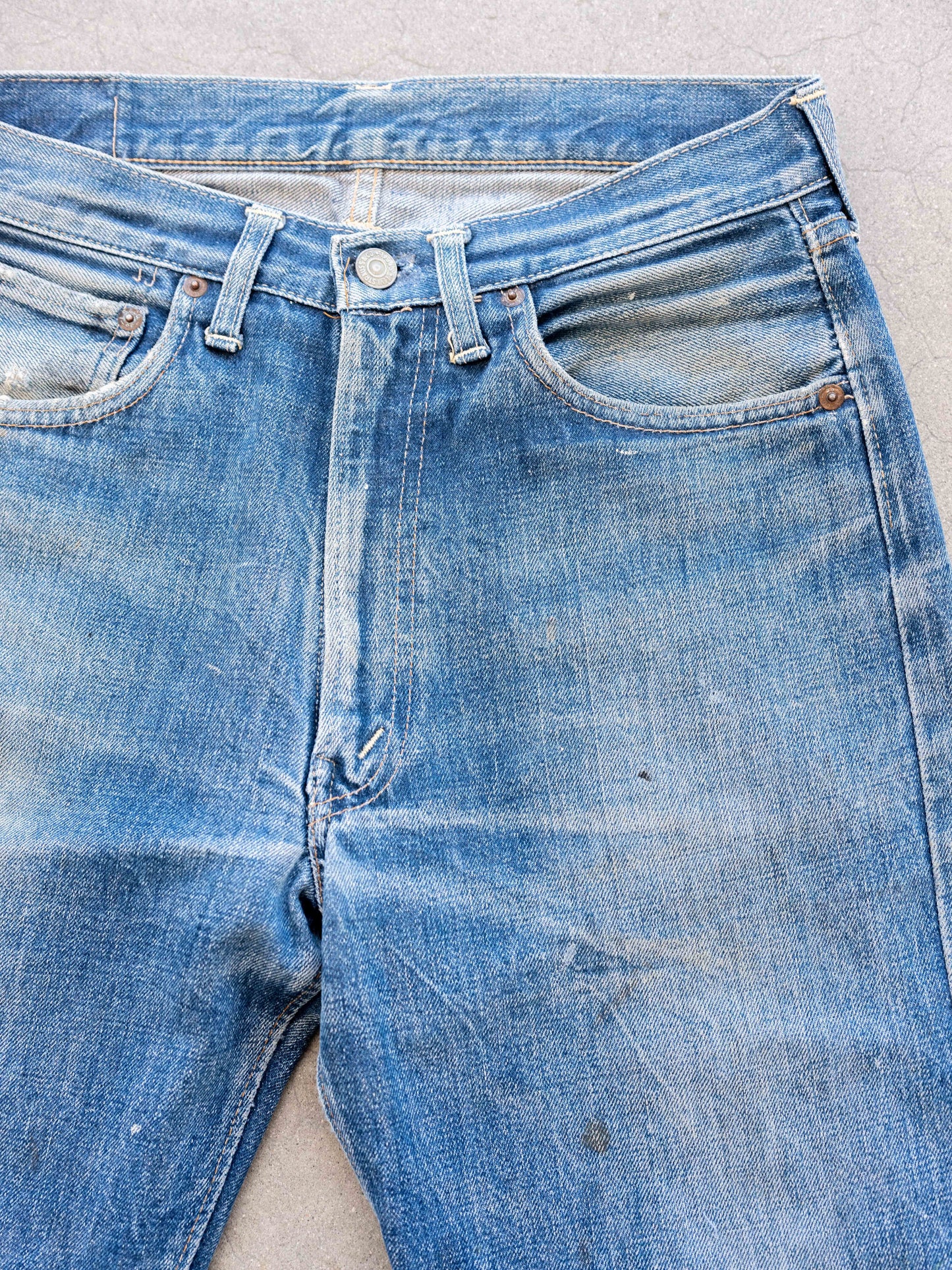 1960’s Levi's 502 Big E Selvedge with Paint, Wear, and Repairs 30W