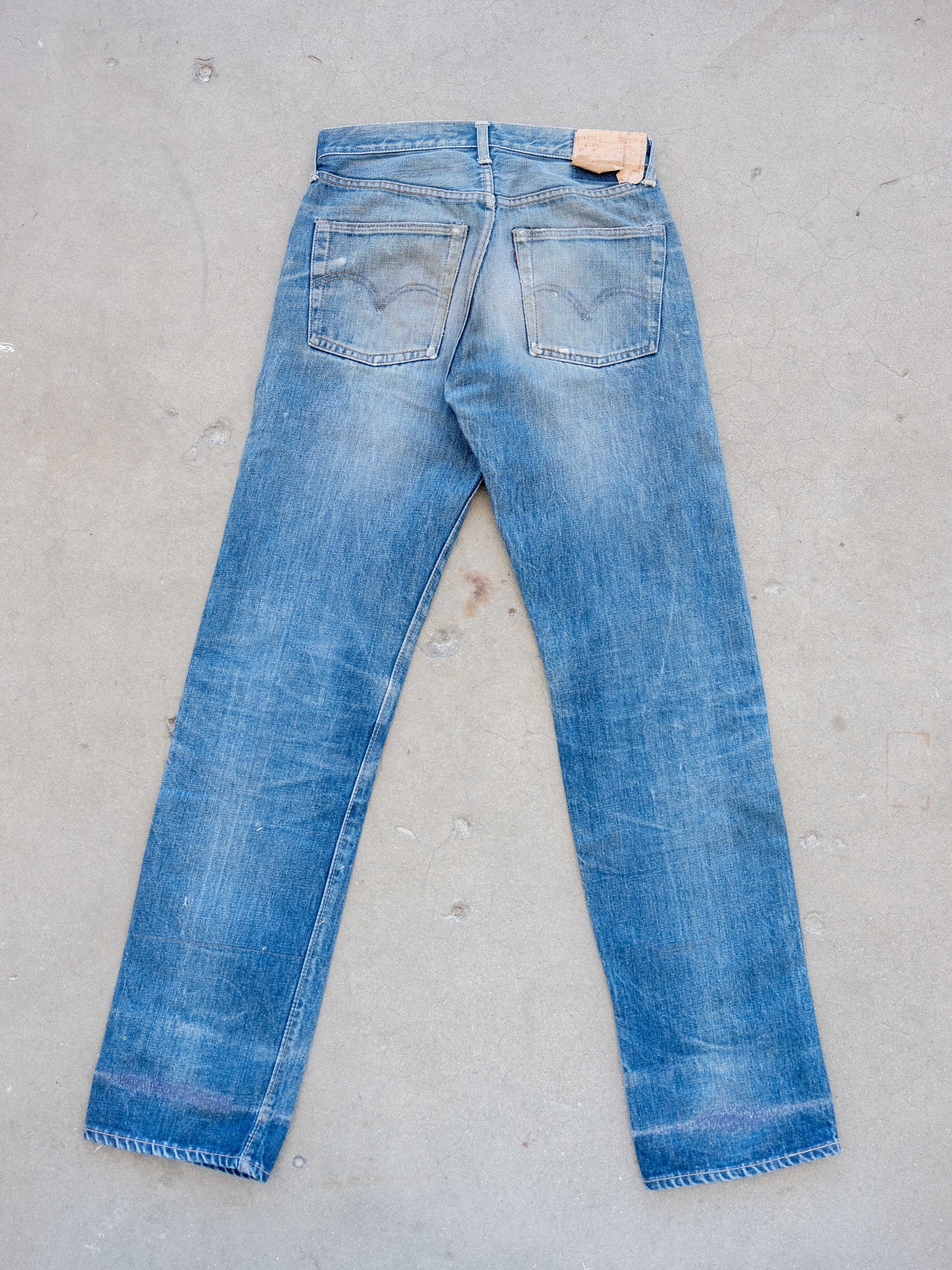 1960’s Levi's 502 Big E Selvedge with Paint, Wear, and Repairs 30W