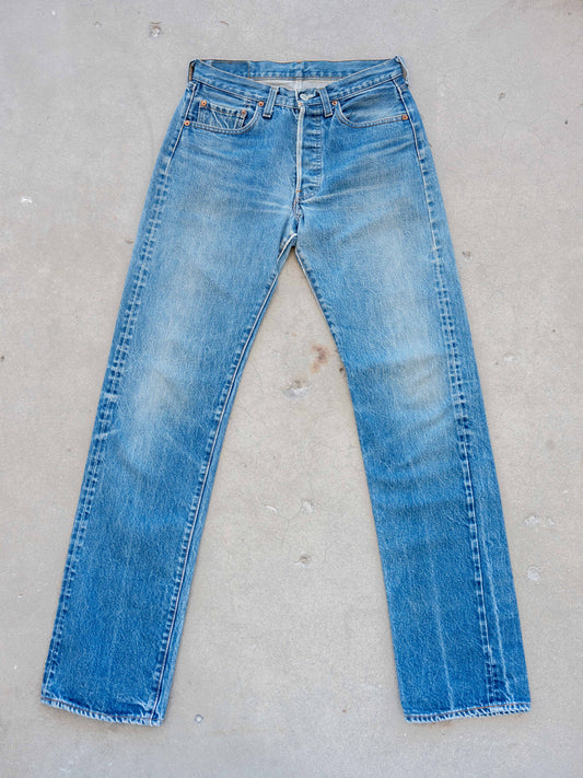 1980’s Levi’s 501 Redlines in a Dark Midwash with Slight Whiskers 30W