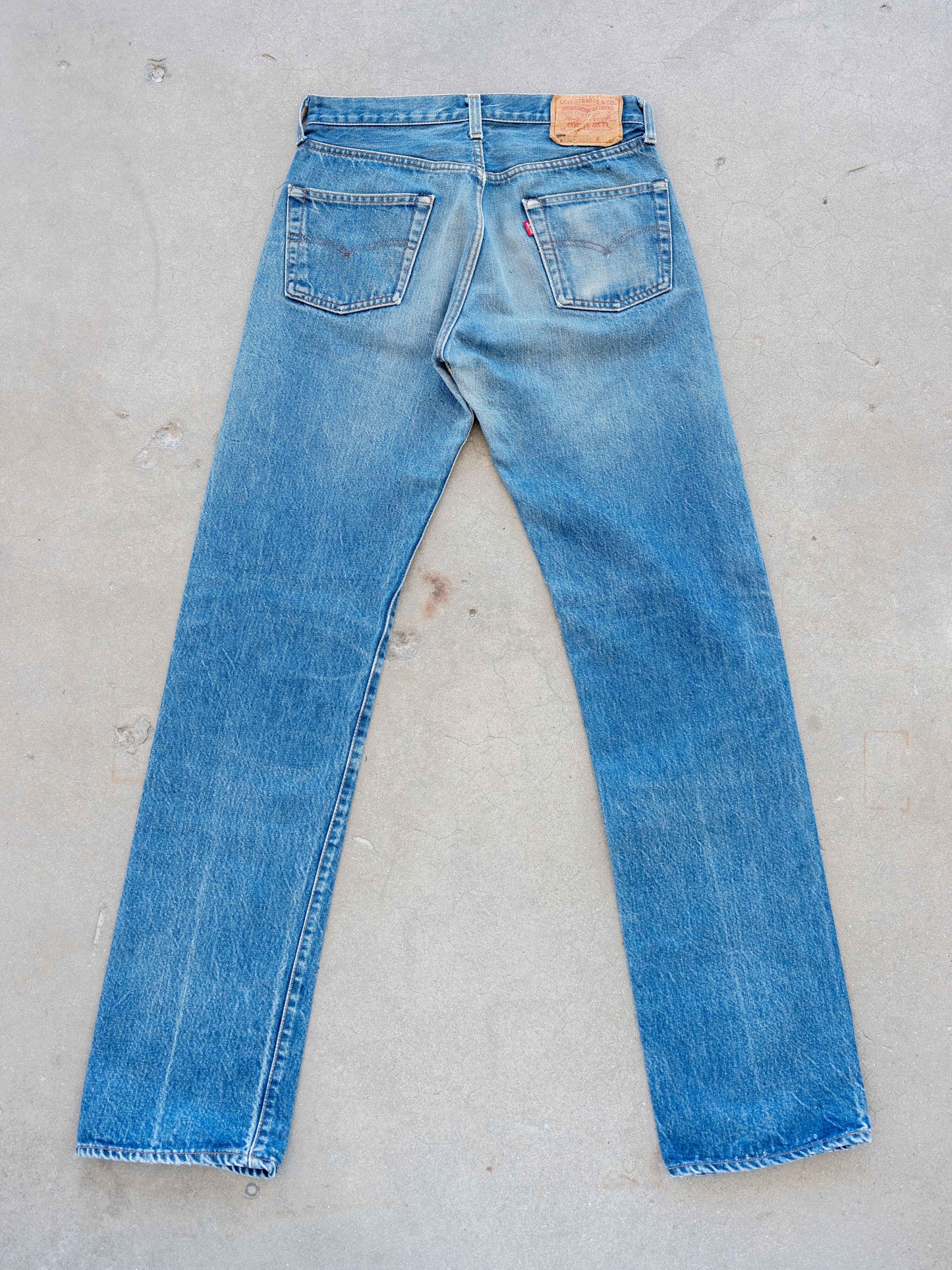 1980’s Levi’s 501 Redlines in a Dark Midwash with Slight Whiskers 30W