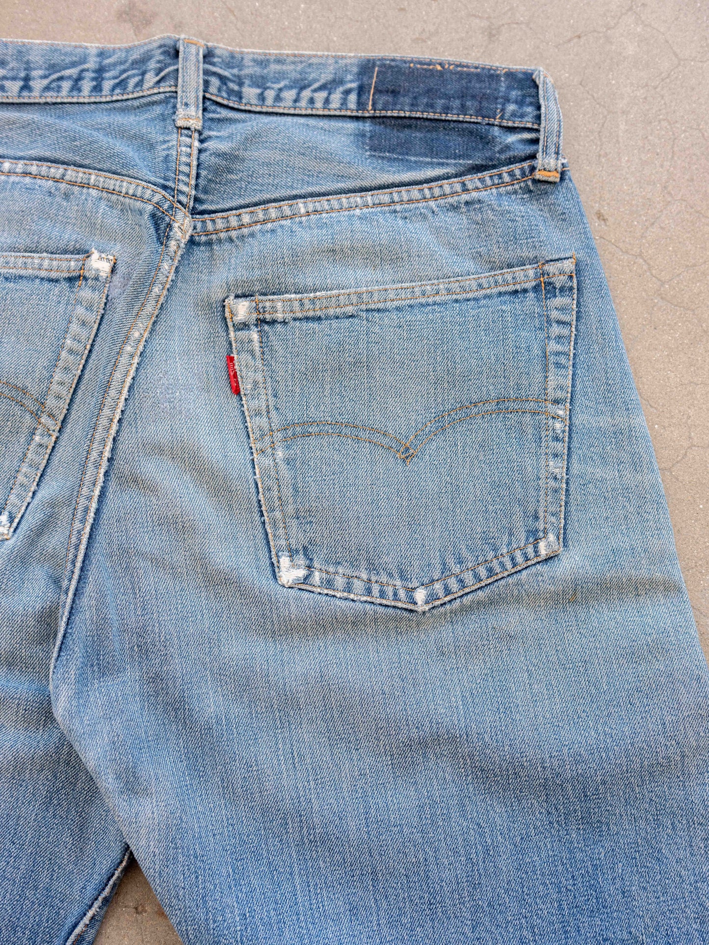 1960’s Levi’s Big E 501s in a Light Midwash with Repairs 33W