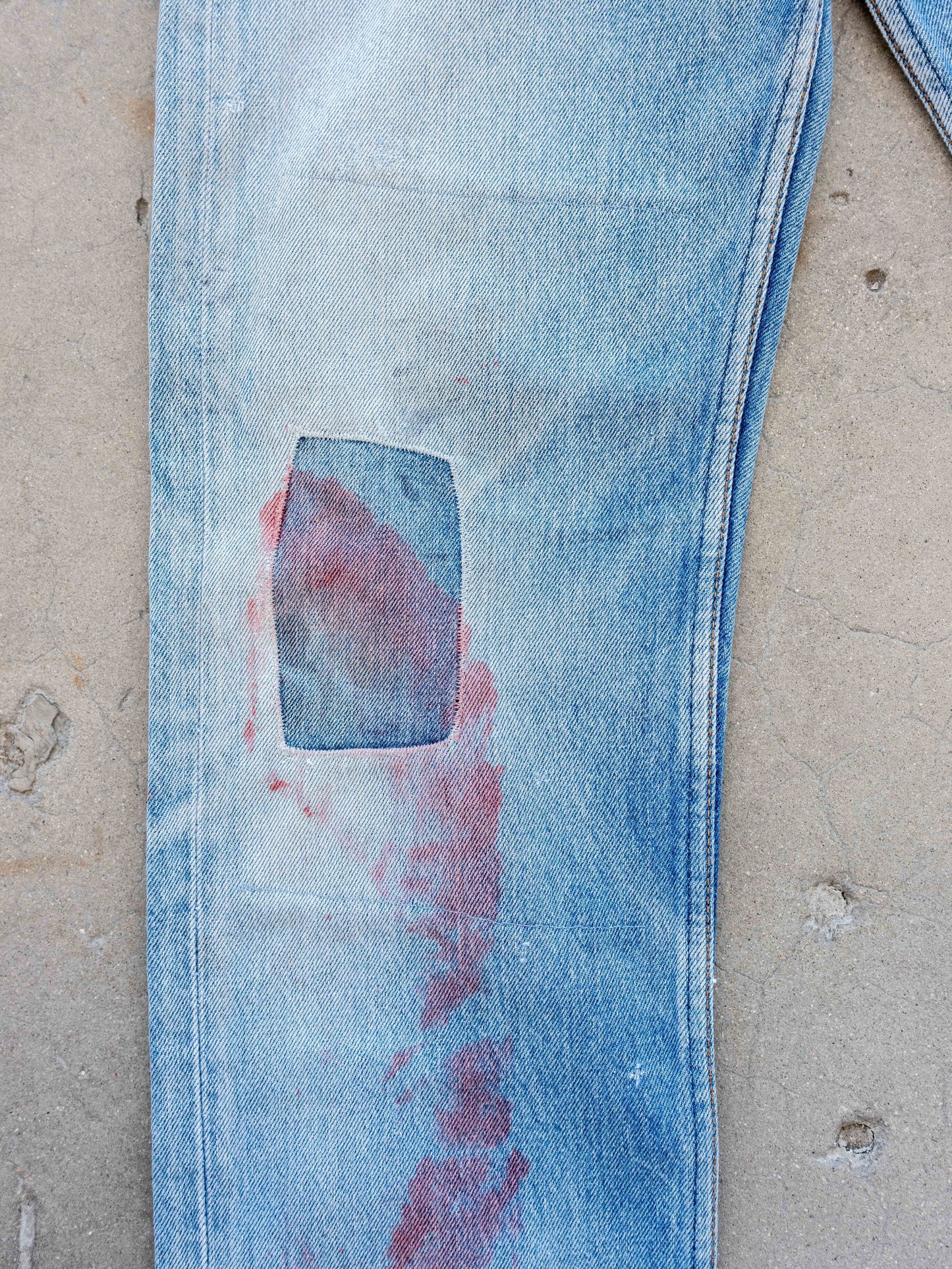 1990’s Levi’s 501s with Paint and Repairs with Great Character 30W
