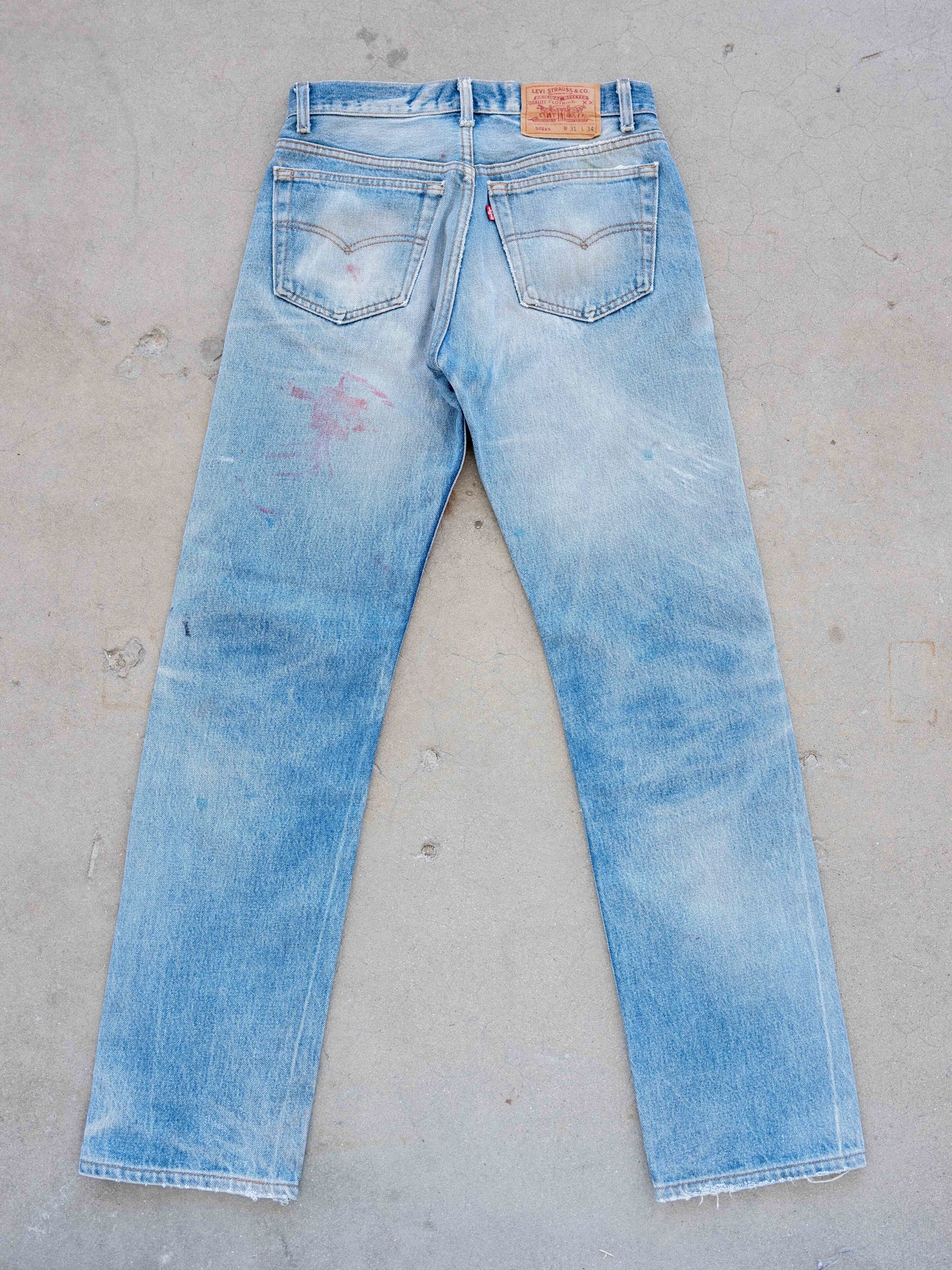 1990’s Levi’s 501s with Paint and Repairs with Great Character 30W