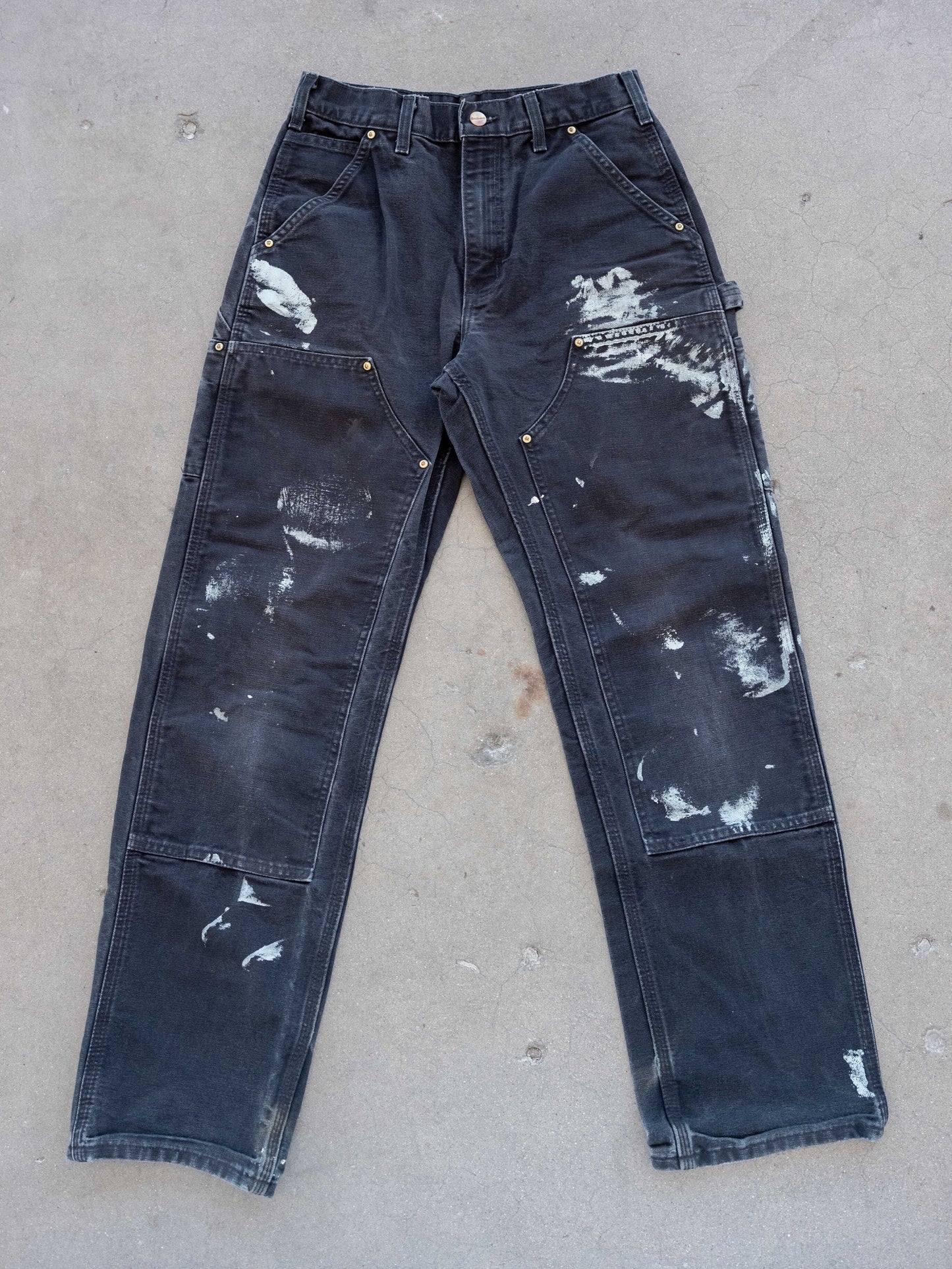 1990’s Black Carhartt Doubleknees with Paint Splatter 29W
