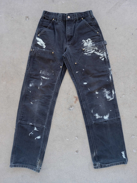 1990’s Black Carhartt Doubleknees with Paint Splatter 29W