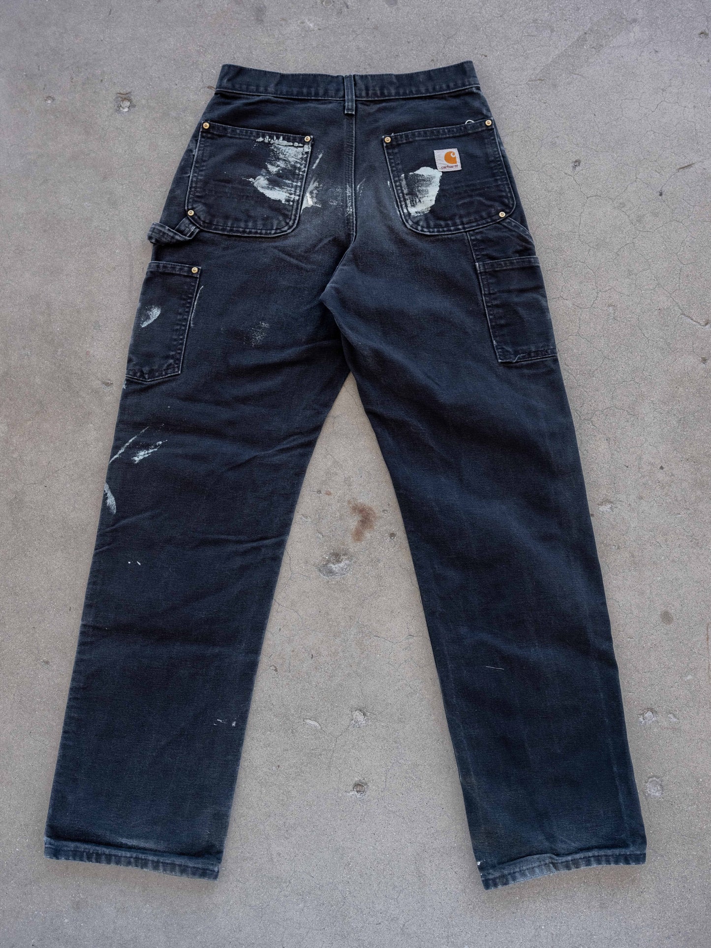 1990’s Black Carhartt Doubleknees with Paint Splatter 29W