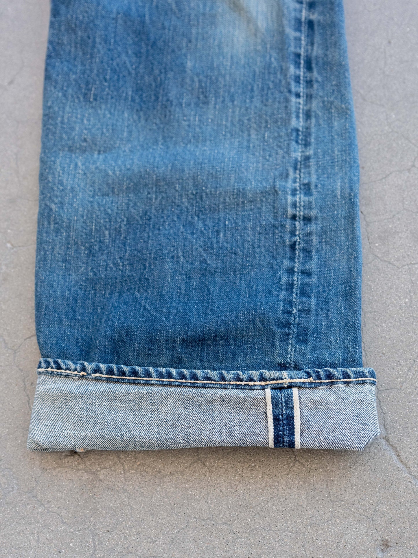 1947 Model Levi's 501 in a Dark Midwash with Whiskering