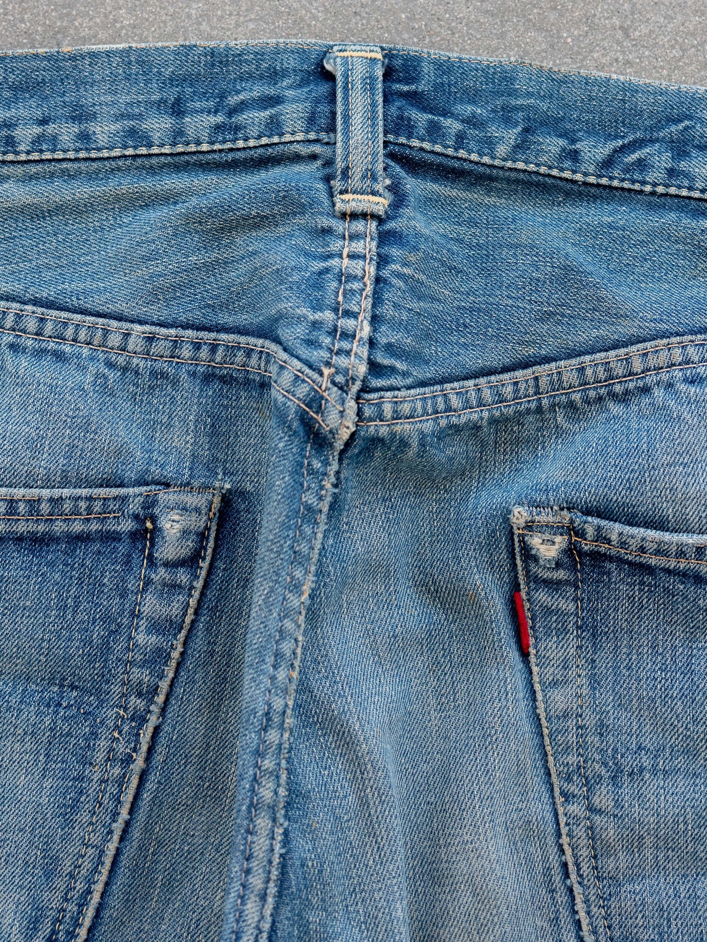 1947 Model Levi's 501 in a Dark Midwash with Whiskering
