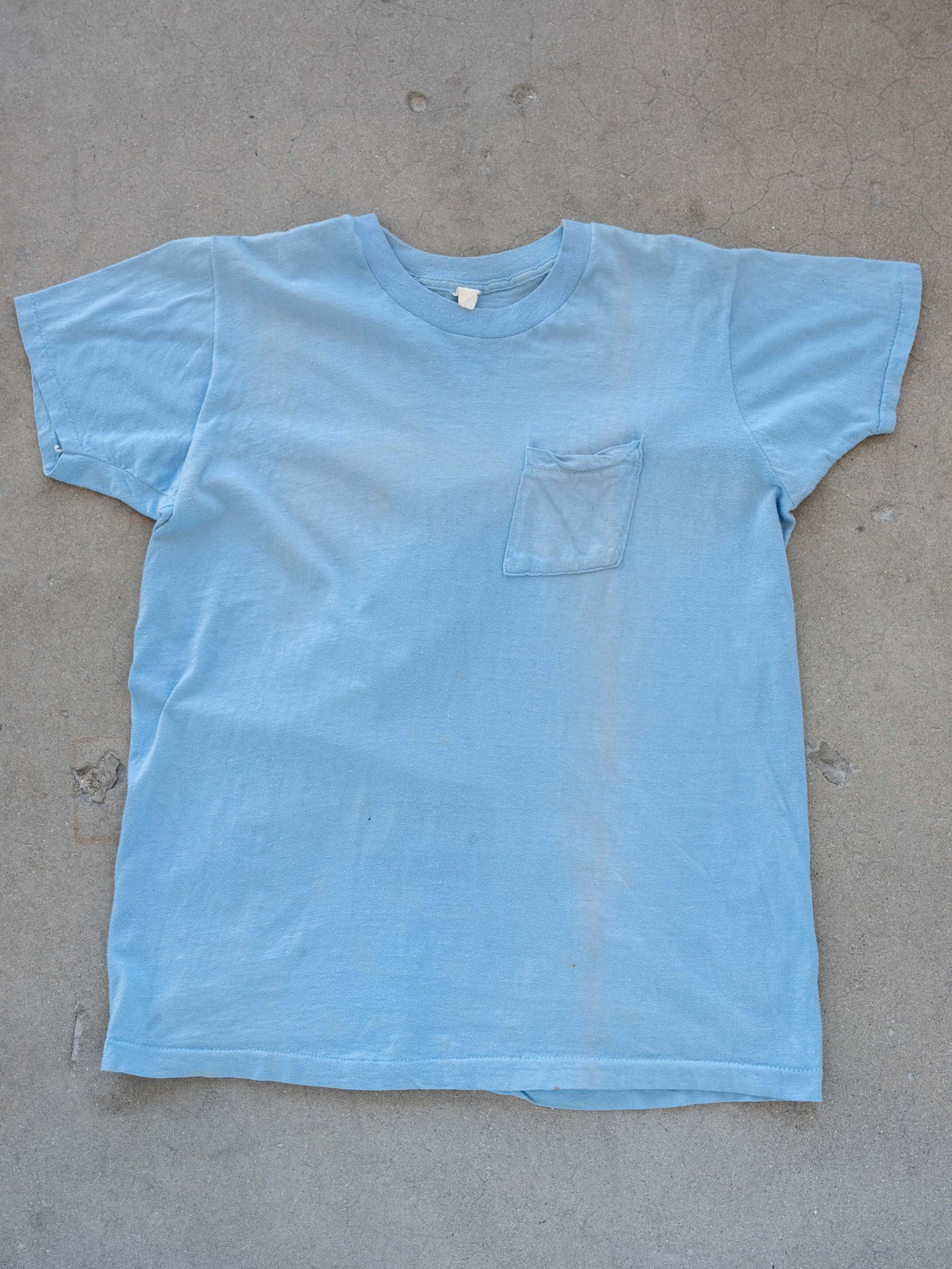 1970’s/1980’s Faded Baby Blue Pocket Tee