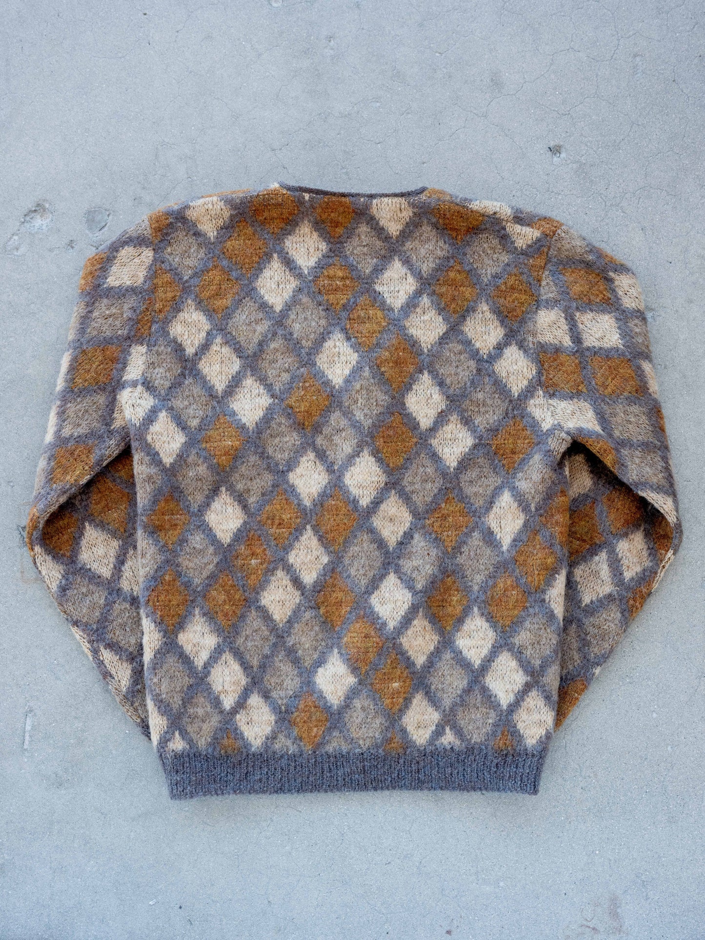 1960’s Argyle Mohair Sweater with Distressing