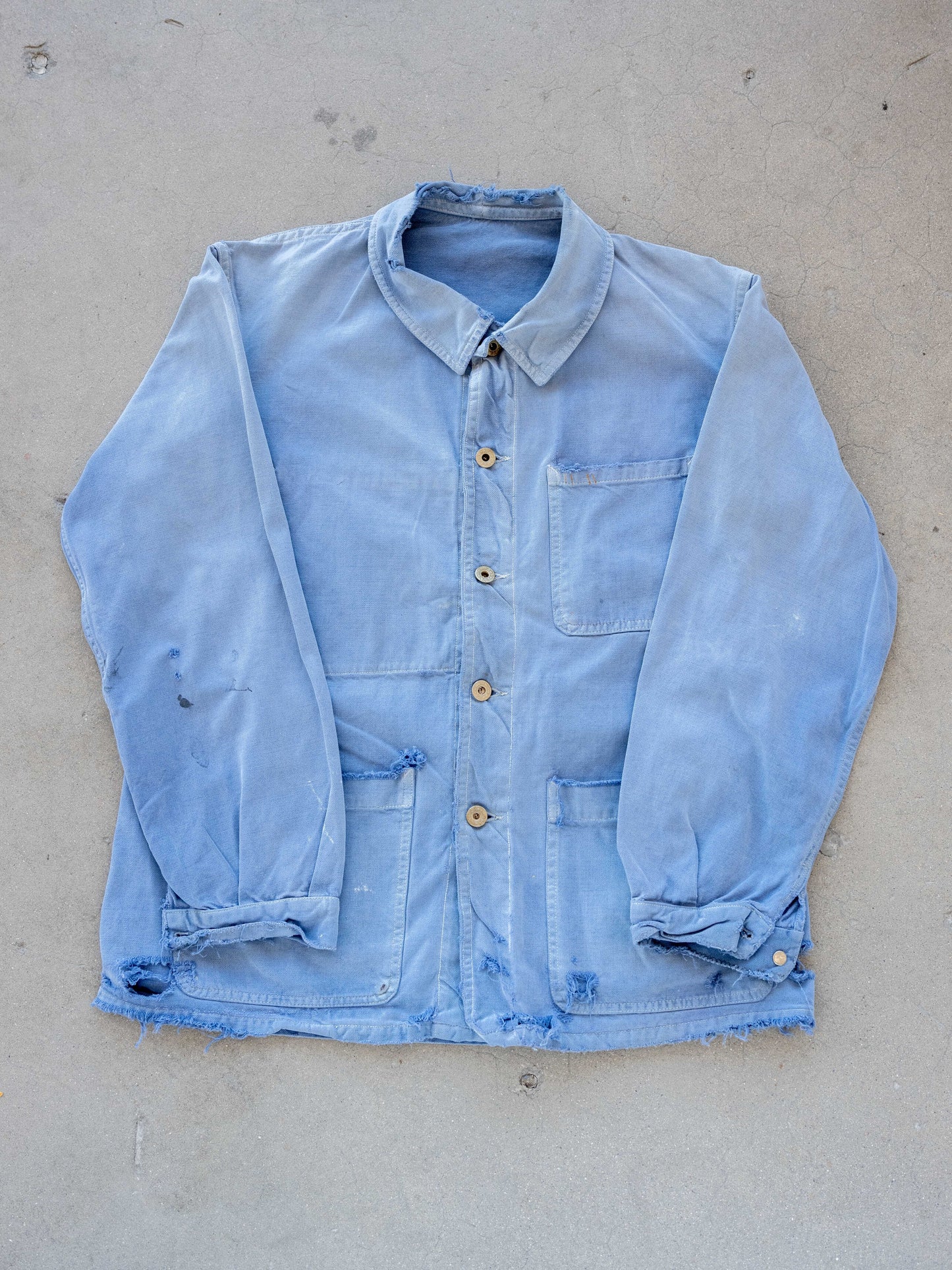 1950’s/1960’s French Chore Jacket with Fading and Distressing