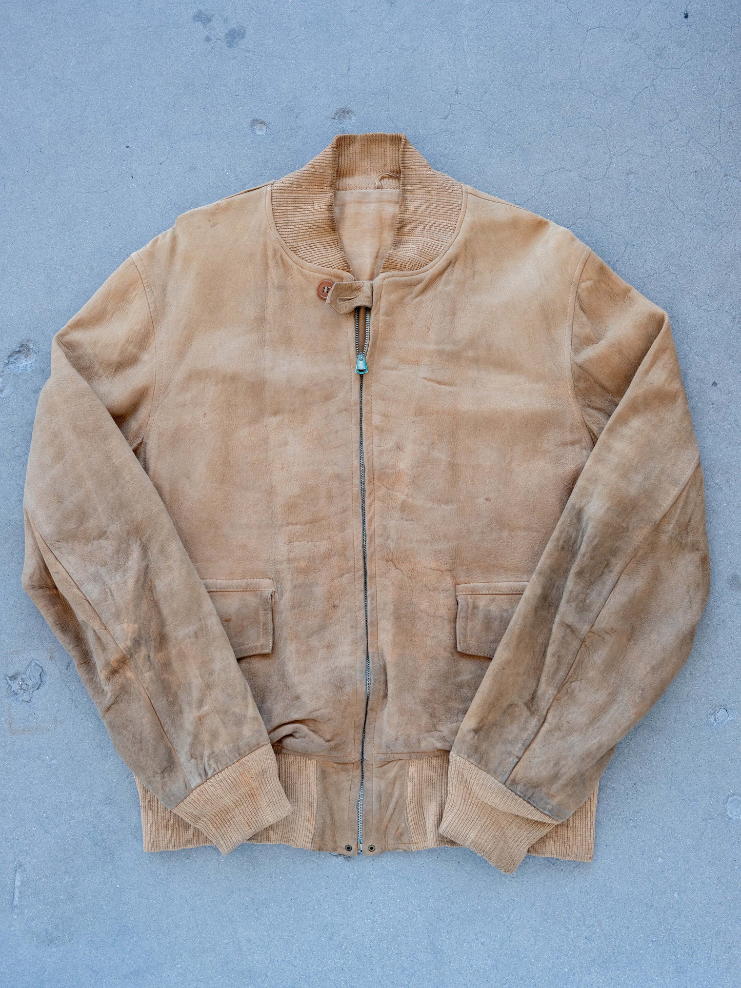 1930’s/1940’s Suede Two Pocket Jacket with Chin Strap in Great Condition