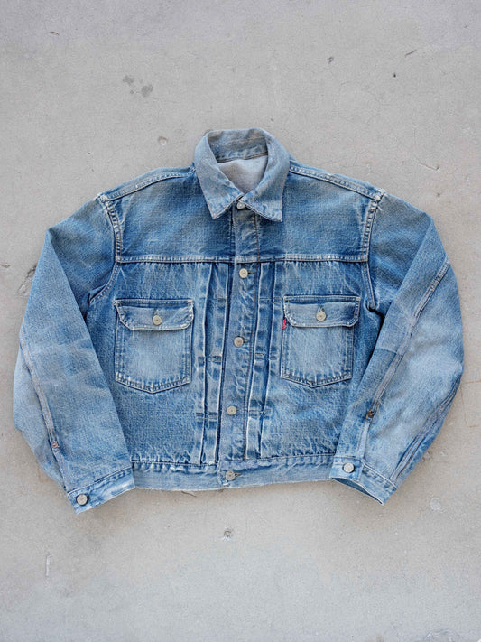 1950's Levi's 507XX Type Two Jacket with Distressing and Repairs Size 46