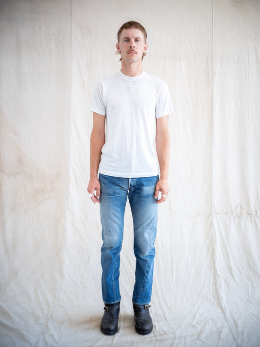 1960’s Big E Levi’s 501s in a Dark Midwash with Wear and Repairs 31W