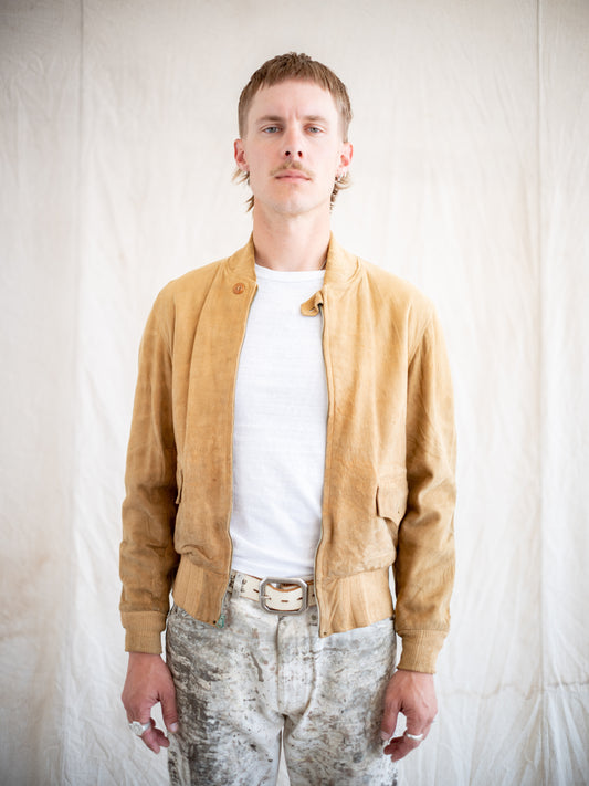 1930’s/1940’s Suede Two Pocket Jacket with Chin Strap in Great Condition (Size Medium)