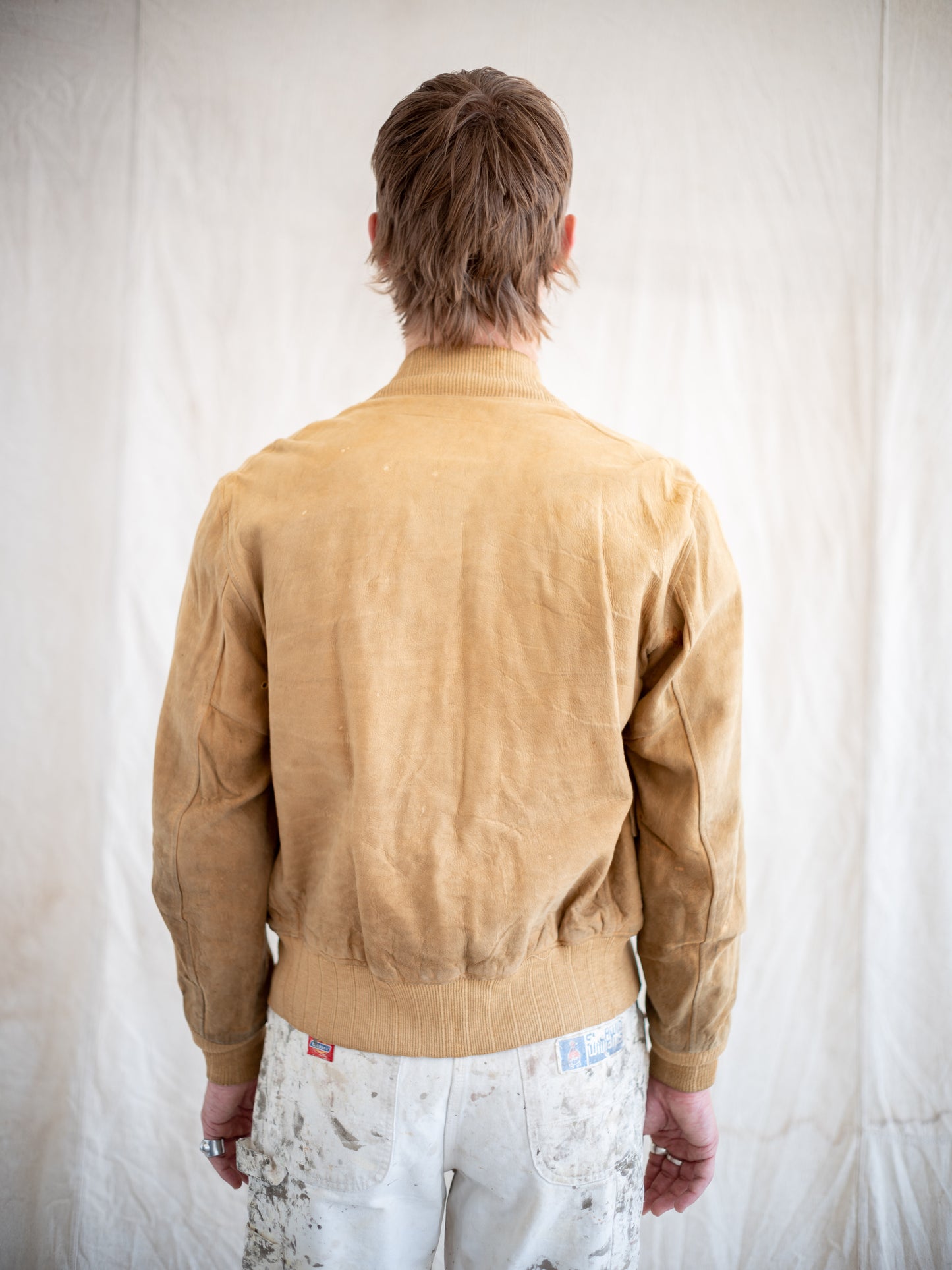 1930’s/1940’s Suede Two Pocket Jacket with Chin Strap in Great Condition