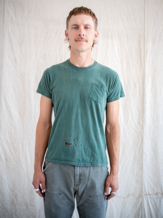 1980’s Thrashed Green Pocket Tee (Size Medium)