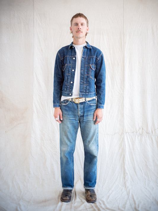 1947 Model Levi's 501 in a Dark Midwash with Whiskering