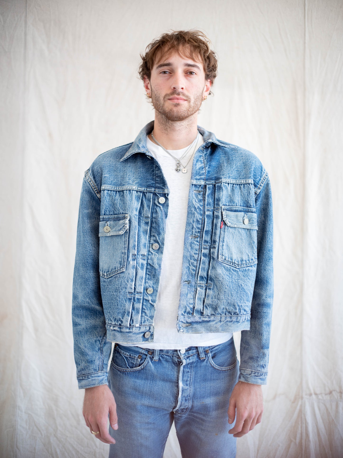 1950's Levi's 507XX Type Two Jacket with Distressing and Repairs Size 46