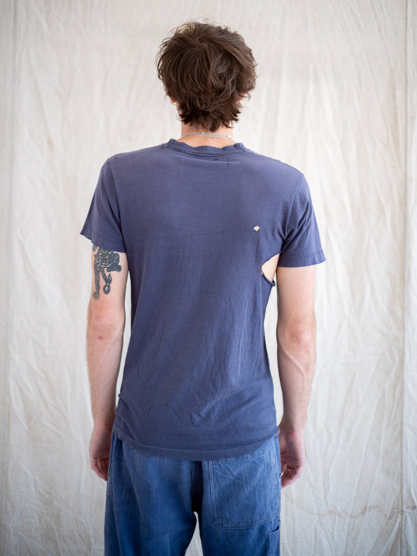 1980’s Heavily Distressed Navy Pocket Tee