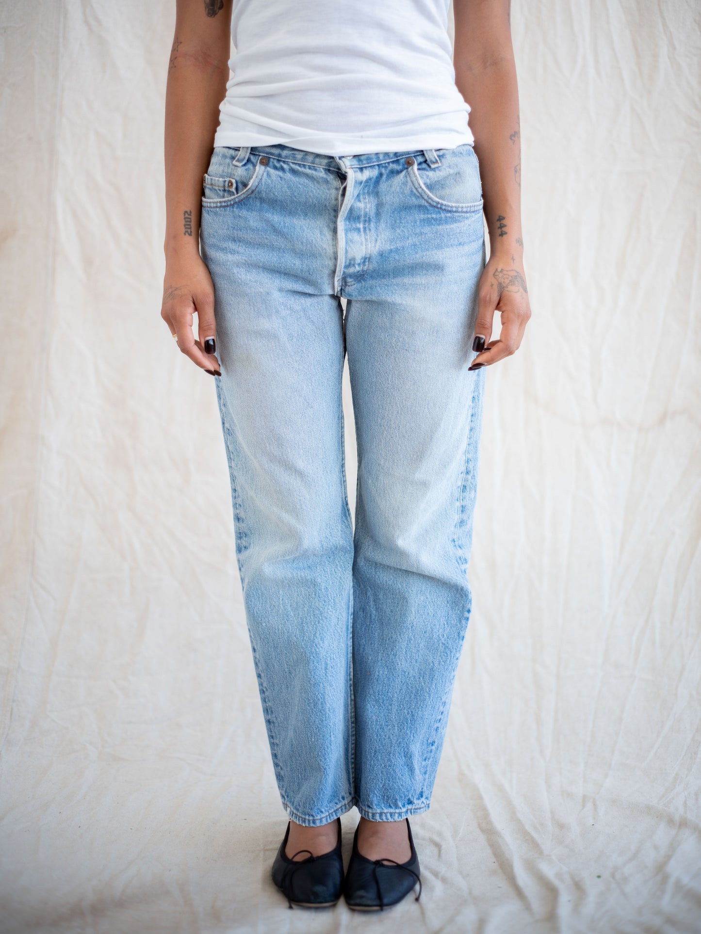 1980’s Levi’s 701 in a Light Midwash with Character 30W