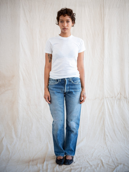 1960’s Levi’s Big E 501XX Hidden Rivets in a Light Midwash with Repairs 30W